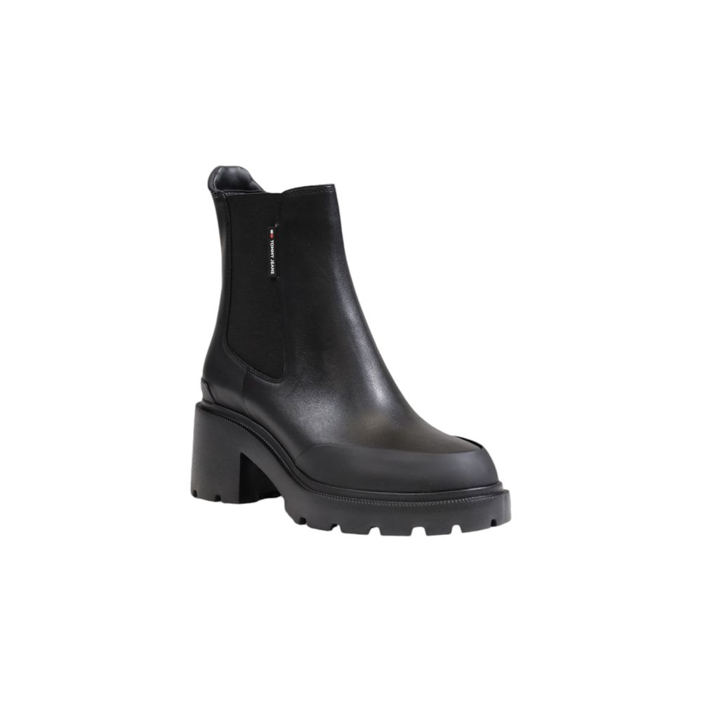 Tommy Hilfiger Jeans Black Leather Boot/EU41/US11/Black