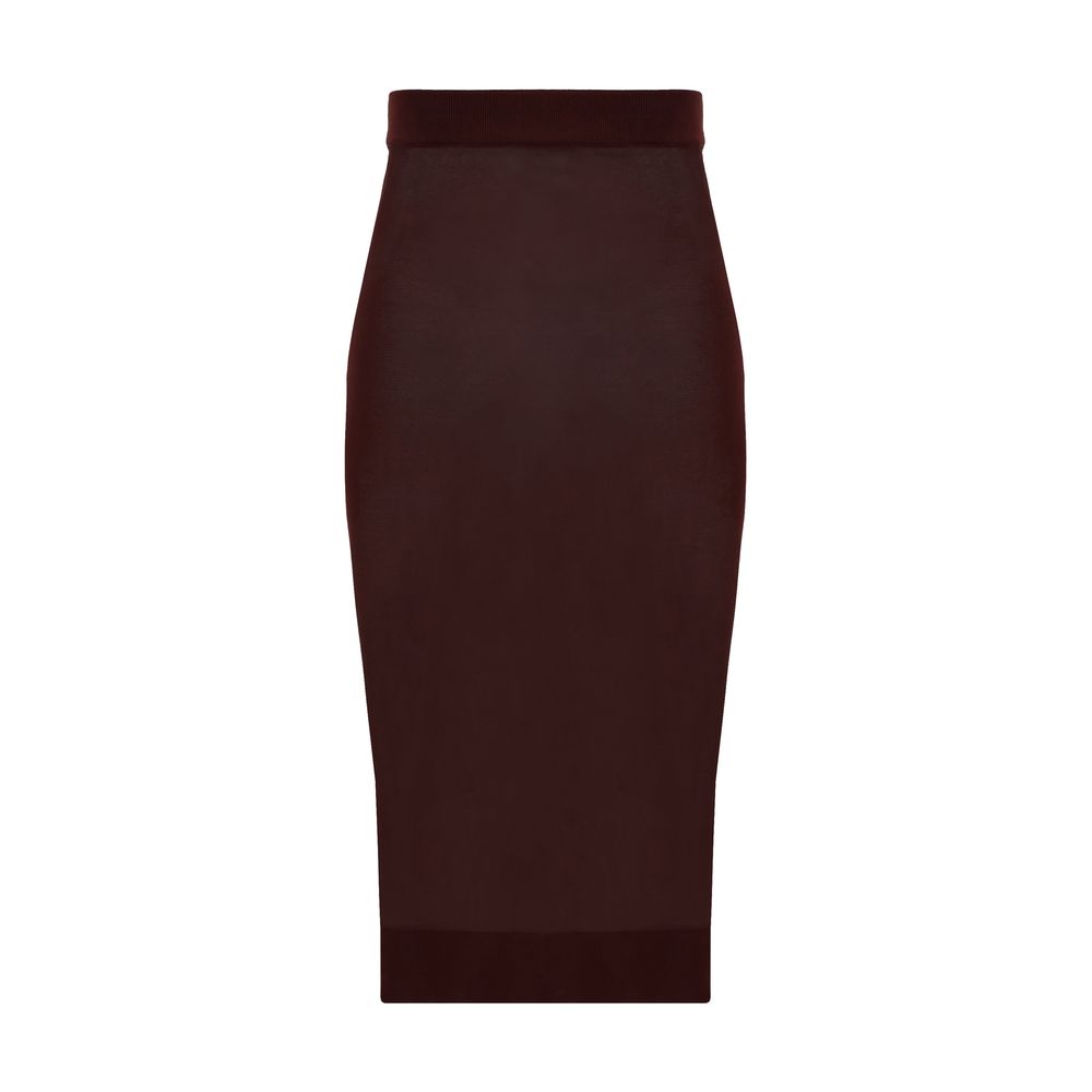 Saint Laurent Midi Skirt/M/Bordeaux