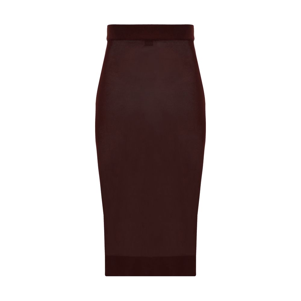 Saint Laurent Midi Skirt/M/Bordeaux