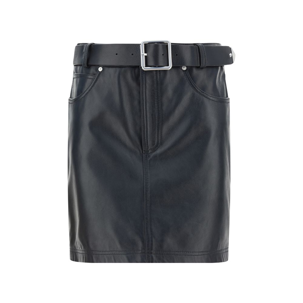 PINKO Leather Mini Skirt/IT42 | L/Black