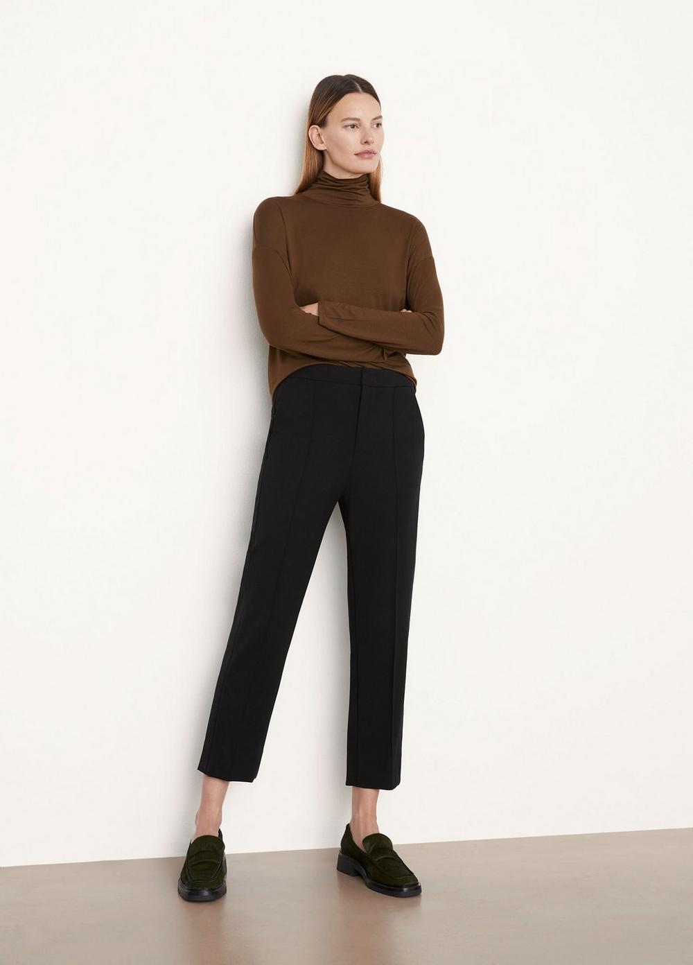 Vince Mid-Rise Wool-Blend Cuffed Trousers - Black - 12