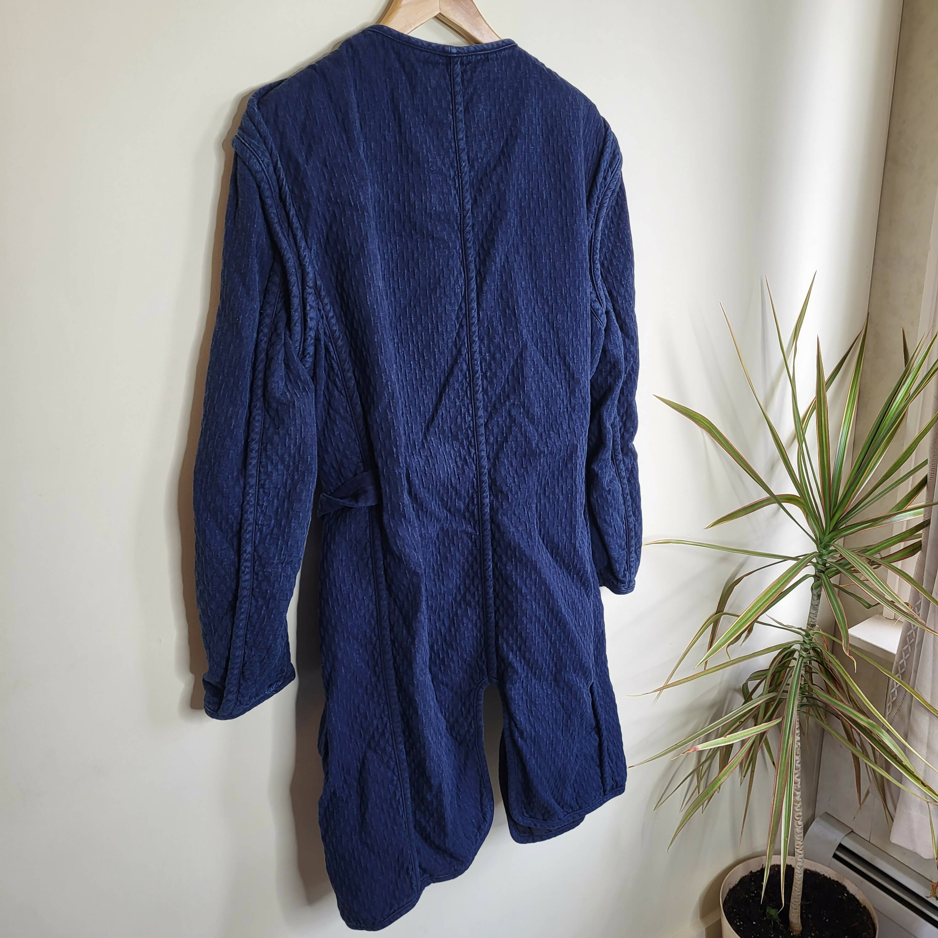 Rag & Bone Quilted Self Tie Liner Coat - /Navy Size S