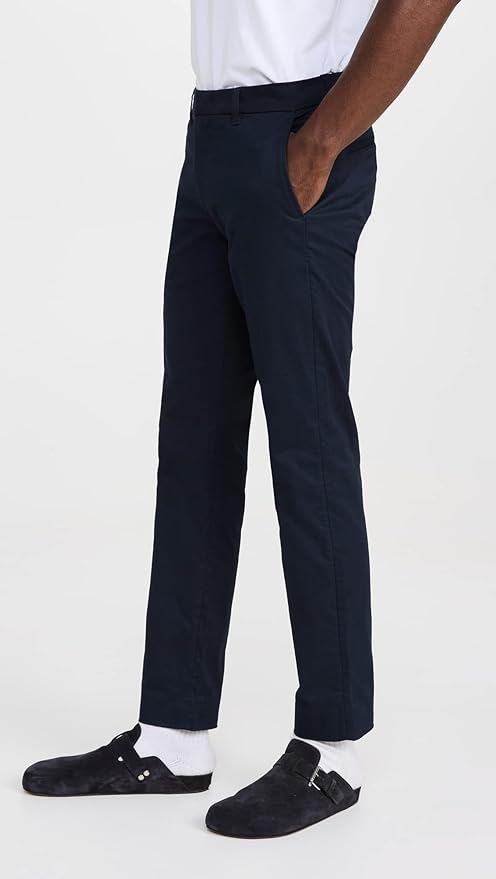 Vince High-Rise Straight Leg Chinos - Navy - 27