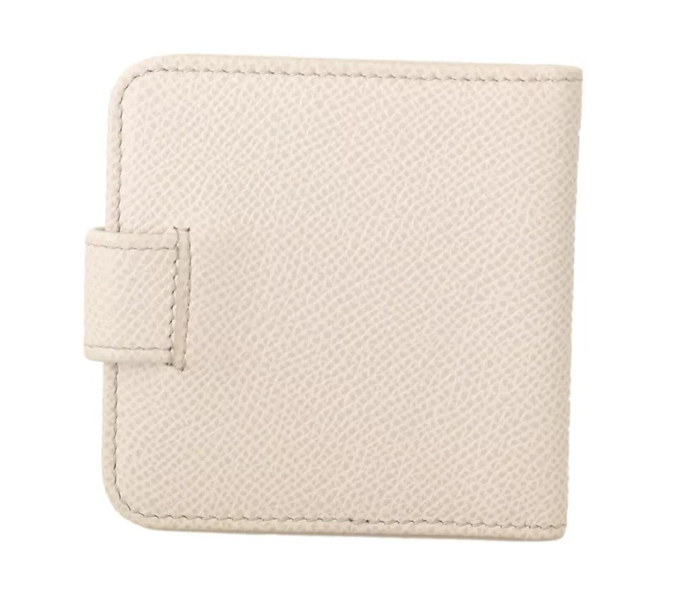 Dolce & Gabbana White Dauphine Leather Condom Case Holder Pocket Wallet/one size/Off White