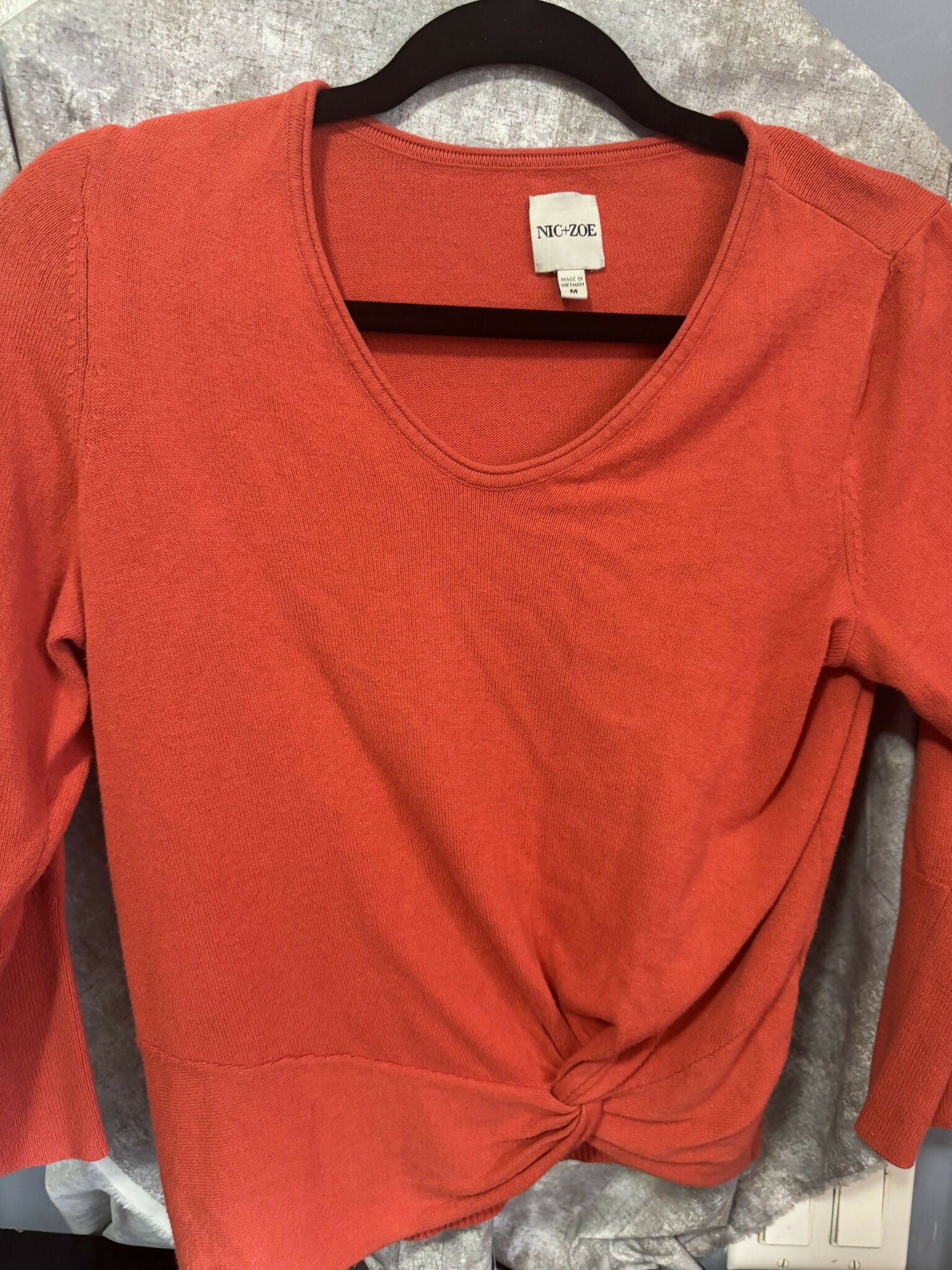 NIC+ZOE VITAL TWIST SWEATER - /Orange - M