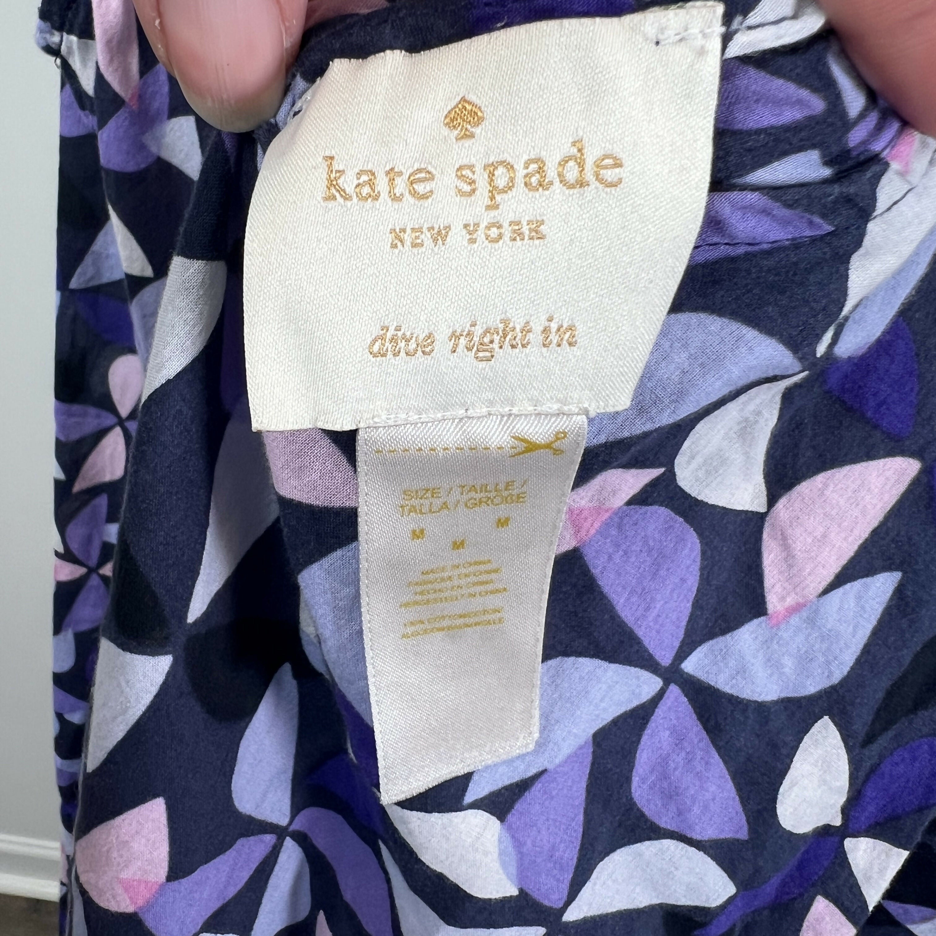 Kate Spade New York Spinner Tie Back Shift Dress Geometric Navy Multi/Rich Navy/M