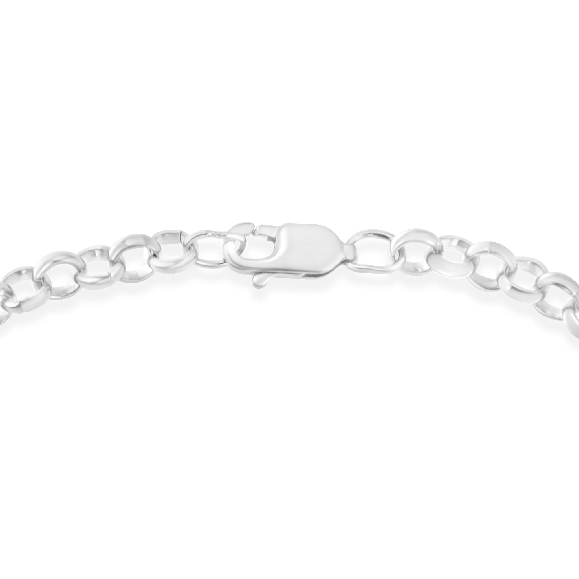 Haus of Brilliance .925 Sterling Silver 1/4 Cttw Diamond-Accented Heart and Ribbon Charm 7" Link Chain Bracelet (H-I Color, I1-I2 Clarity)