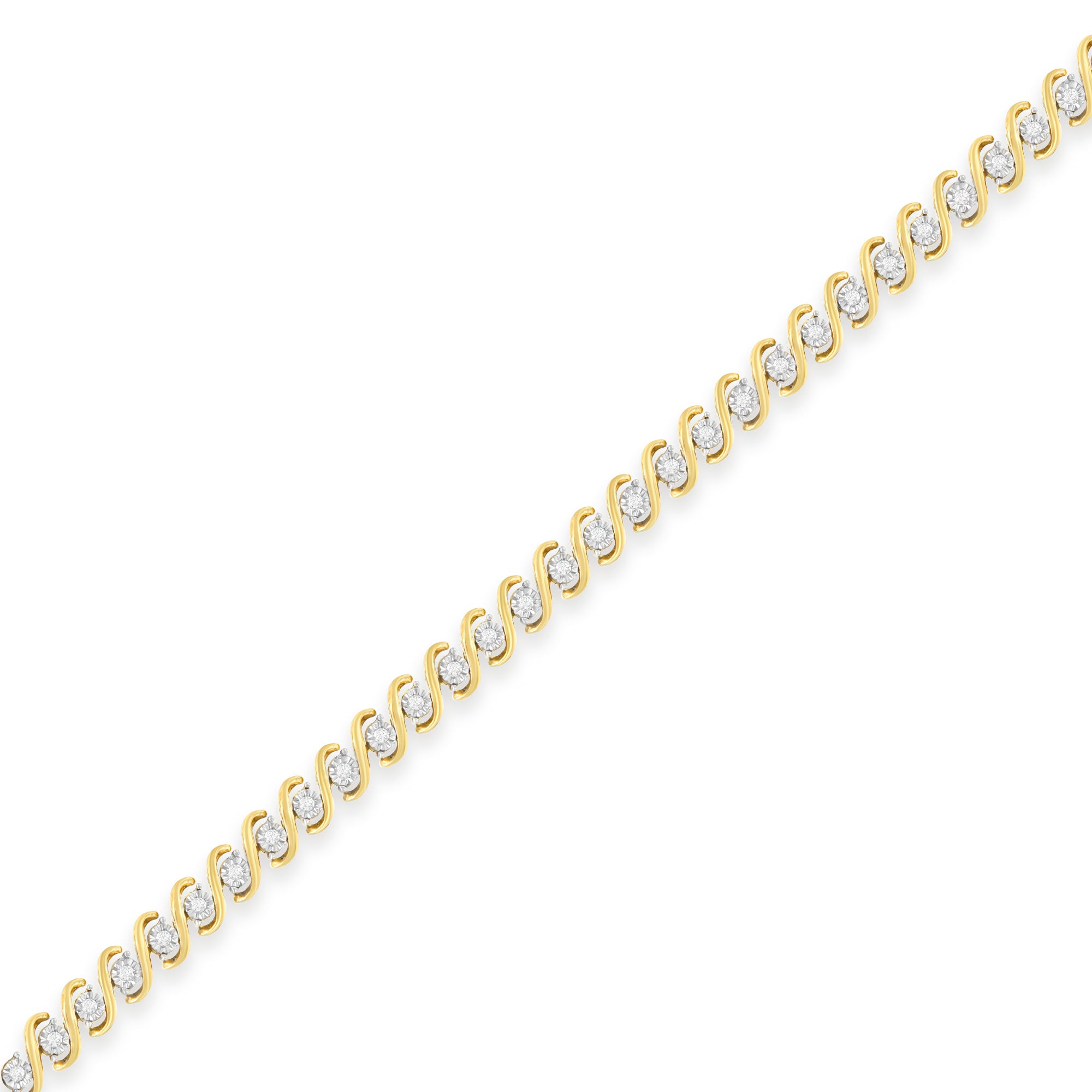 Haus of Brilliance Yellow Plated Sterling Silver Round-Cut Diamond Bracelet (0.5 cttw, H-I Color, I2-I3 Clarity)