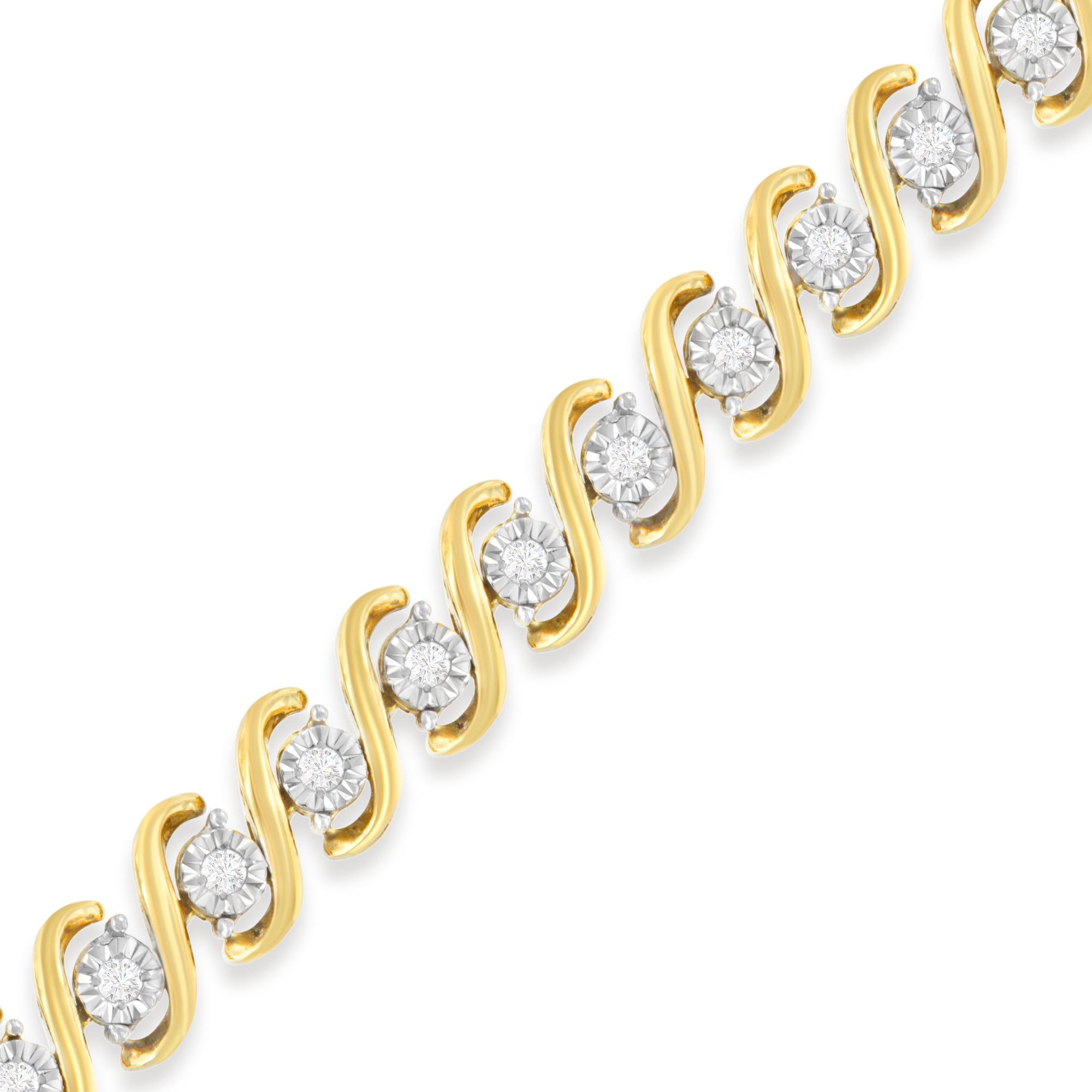 Haus of Brilliance Yellow Plated Sterling Silver Round-Cut Diamond Bracelet (0.5 cttw, H-I Color, I2-I3 Clarity)