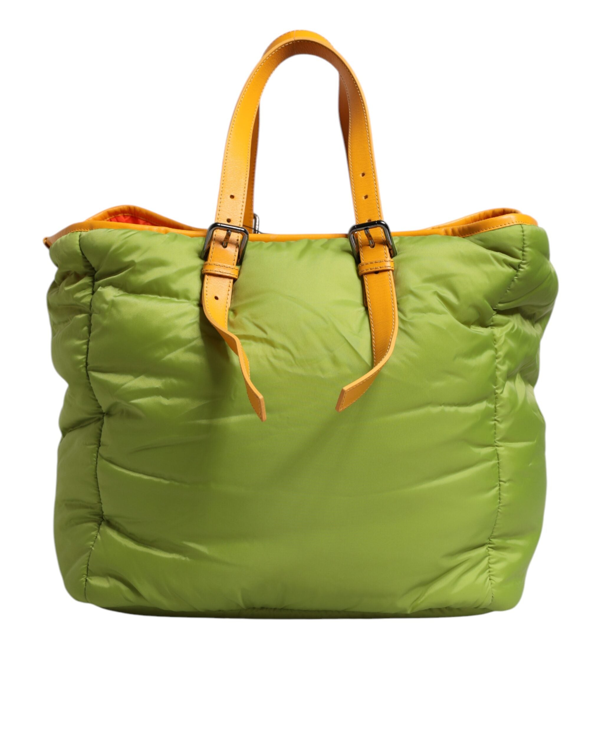 Dolce & Gabbana Dolce & Gabbana Green Nylon Padded Logo Plaque Tote Crossbody Bag/one size/Green
