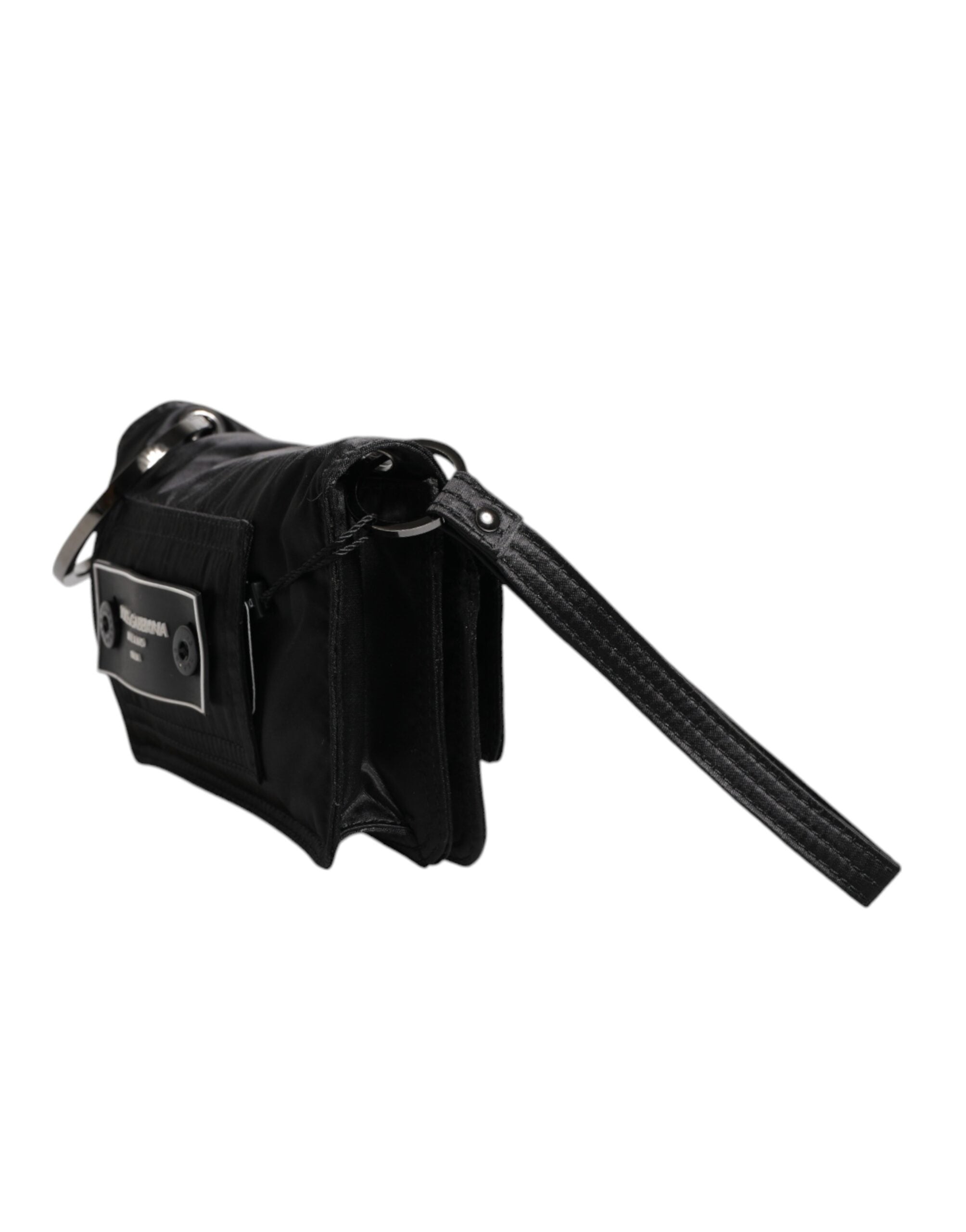 Dolce & Gabbana Dolce & Gabbana Black Fabric Logo Two Way Clutch Crossbody Bag/one size/Black