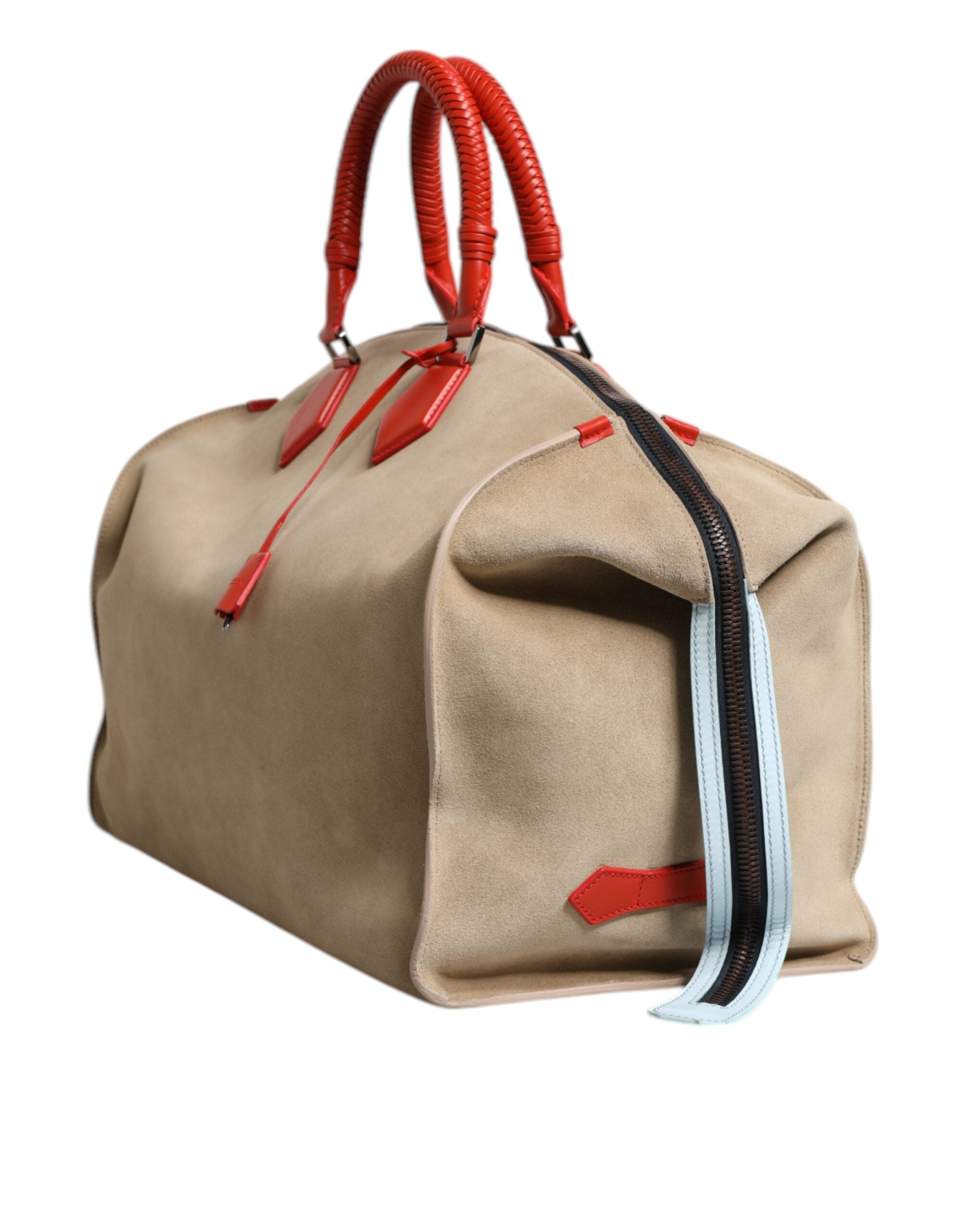 Dolce & Gabbana Dolce & Gabbana Beige Suede Leather Top Handle Duffle Bag/one size/Beige