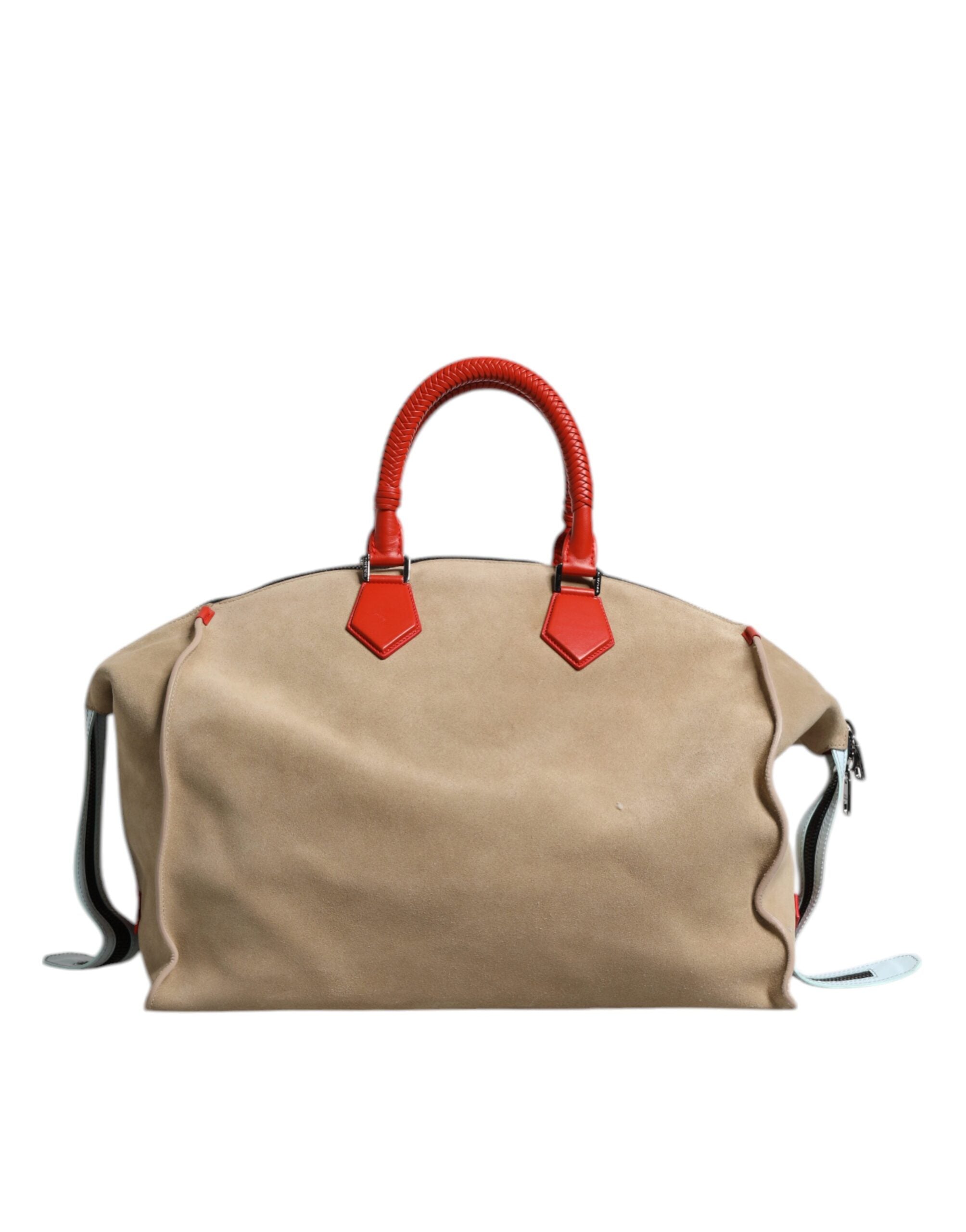 Dolce & Gabbana Dolce & Gabbana Beige Suede Leather Top Handle Duffle Bag/one size/Beige