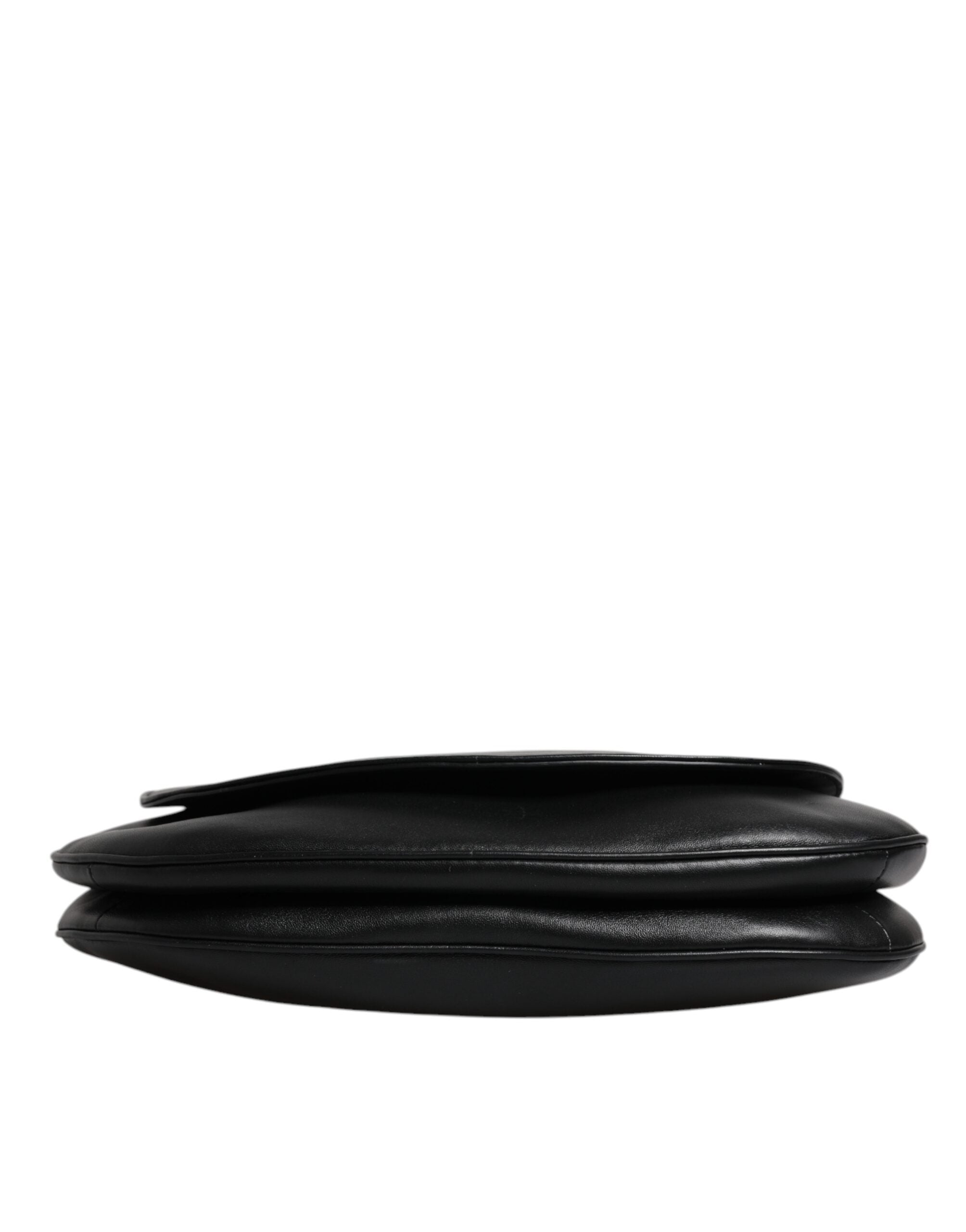 Dolce & Gabbana Dolce & Gabbana Black Leather Flap Saddle Shoulder Bag/one size/Black