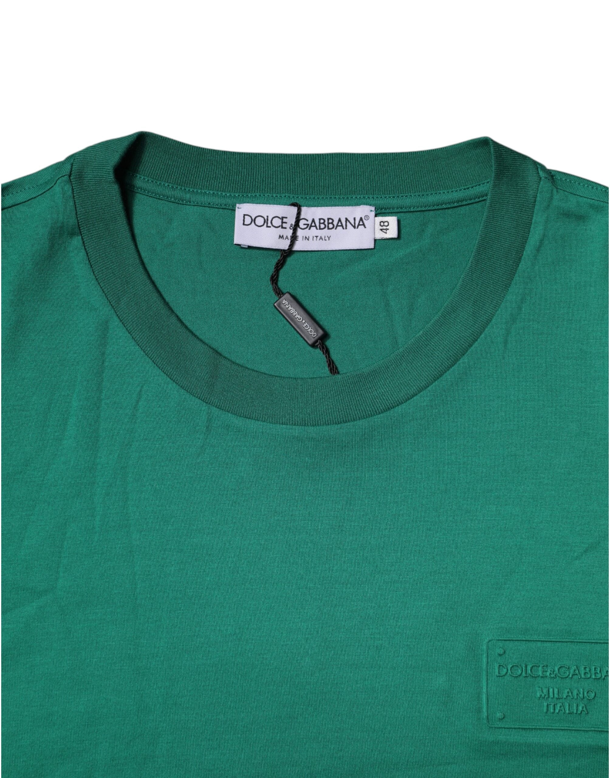 Dolce & Gabbana Green Logo Crew Neck Short Sleeves T-shirt/IT48 | M/Green