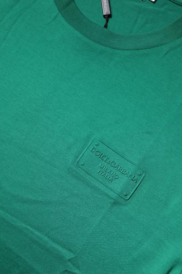 Dolce & Gabbana Green Logo Crew Neck Short Sleeves T-shirt/IT48 | M/Green