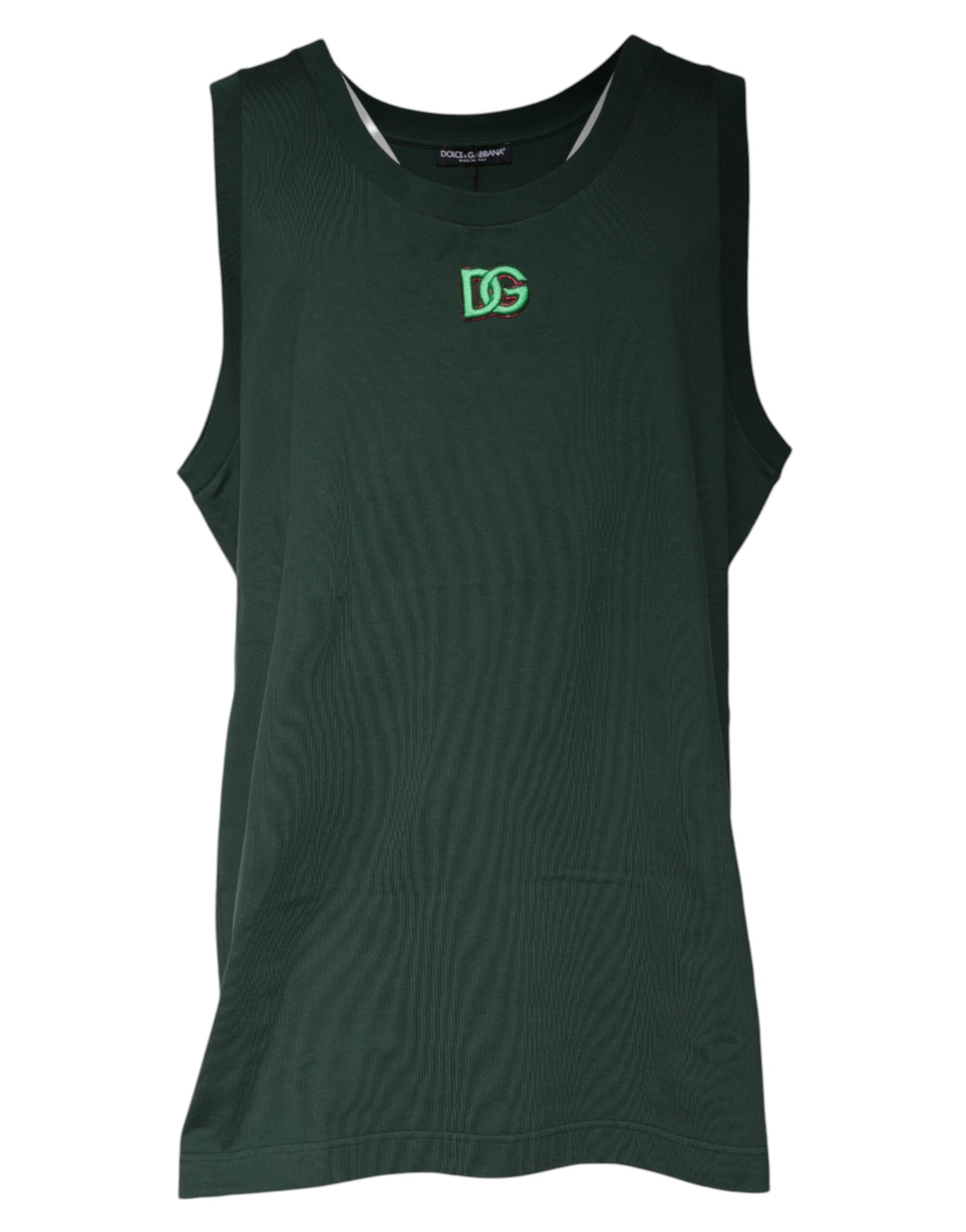 Dolce & Gabbana Green DG Sleeveless Round Neck Tank T-shirt/IT52 | XL/Dark Green