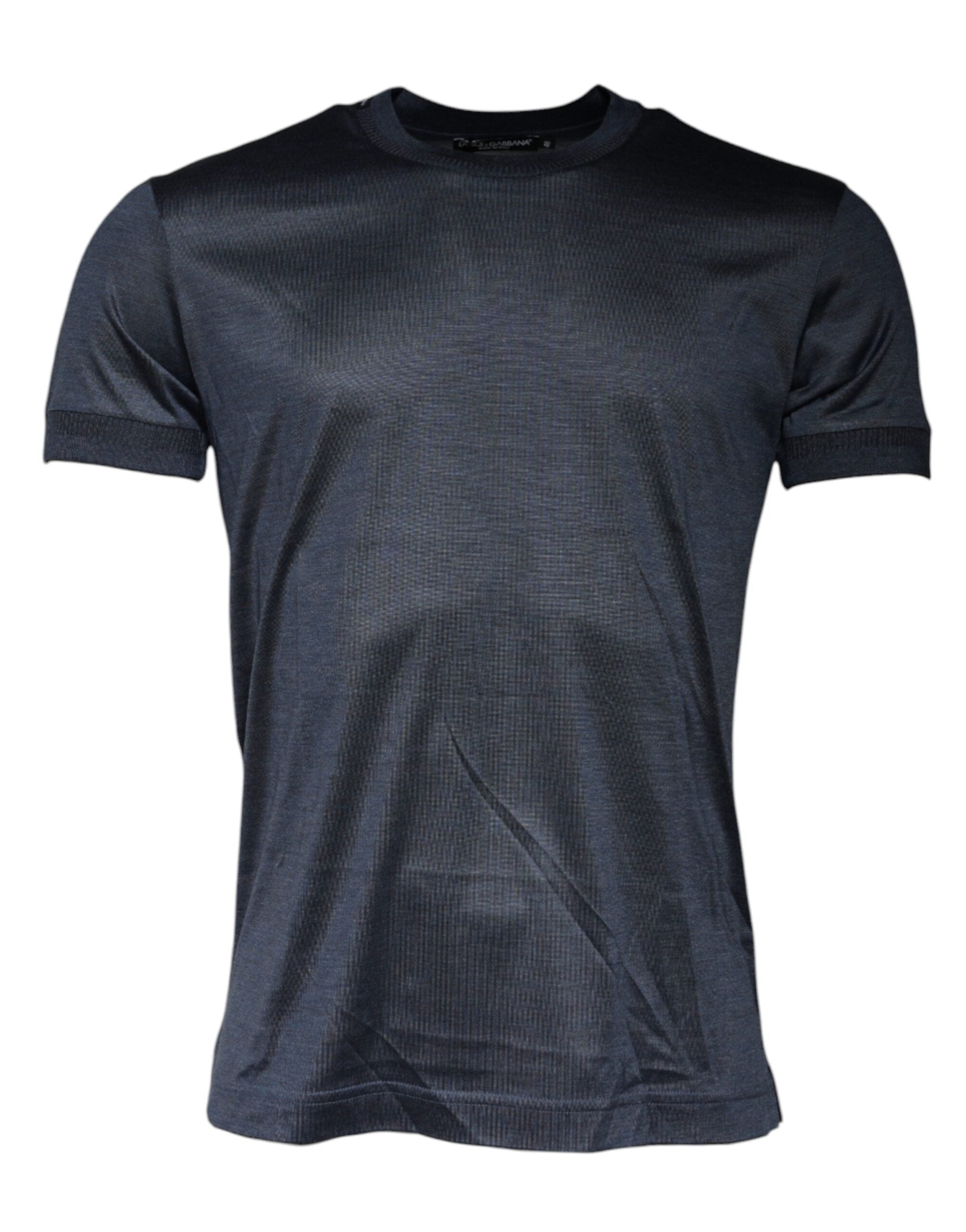 Dolce & Gabbana Blue Silk Crew Neck Short Sleeves T-shirt/IT50 | L/Blue
