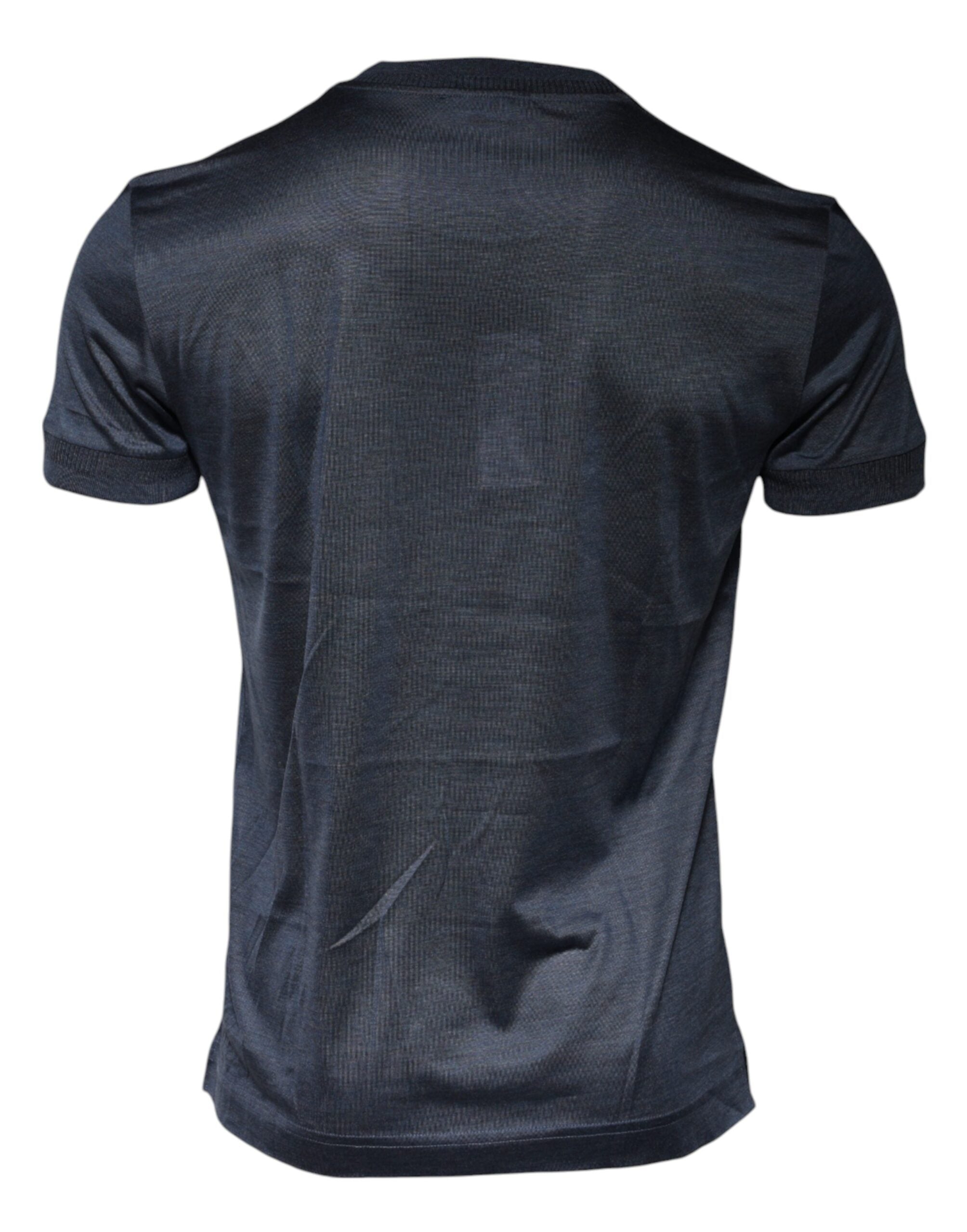 Dolce & Gabbana Blue Silk Crew Neck Short Sleeves T-shirt/IT50 | L/Blue