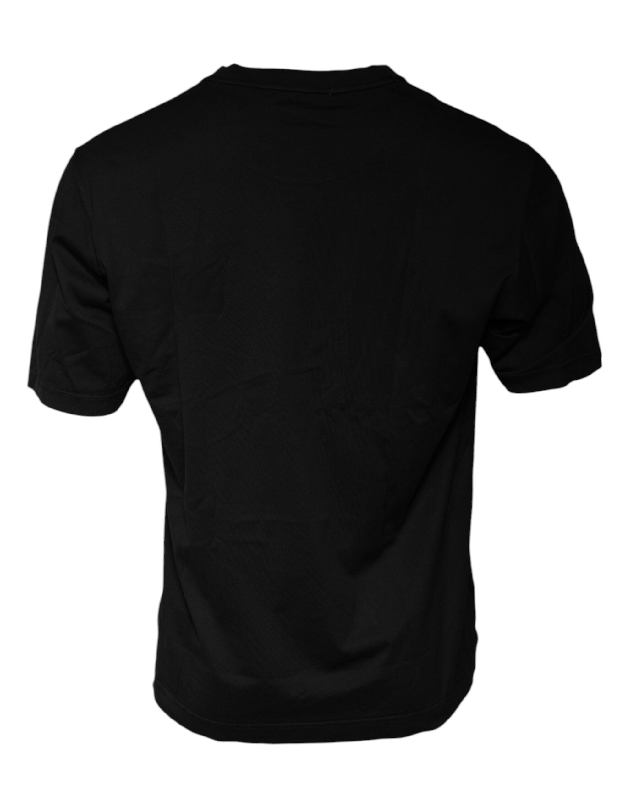 Dolce & Gabbana Black Cotton Crew Neck Short Sleeves T-shirt/IT48 | M/Black