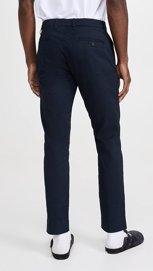 Vince High-Rise Straight Leg Chinos - Navy - 27