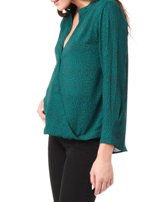 Loyal Hana Evelyn Long Sleeve Maternity Wrap Blouse