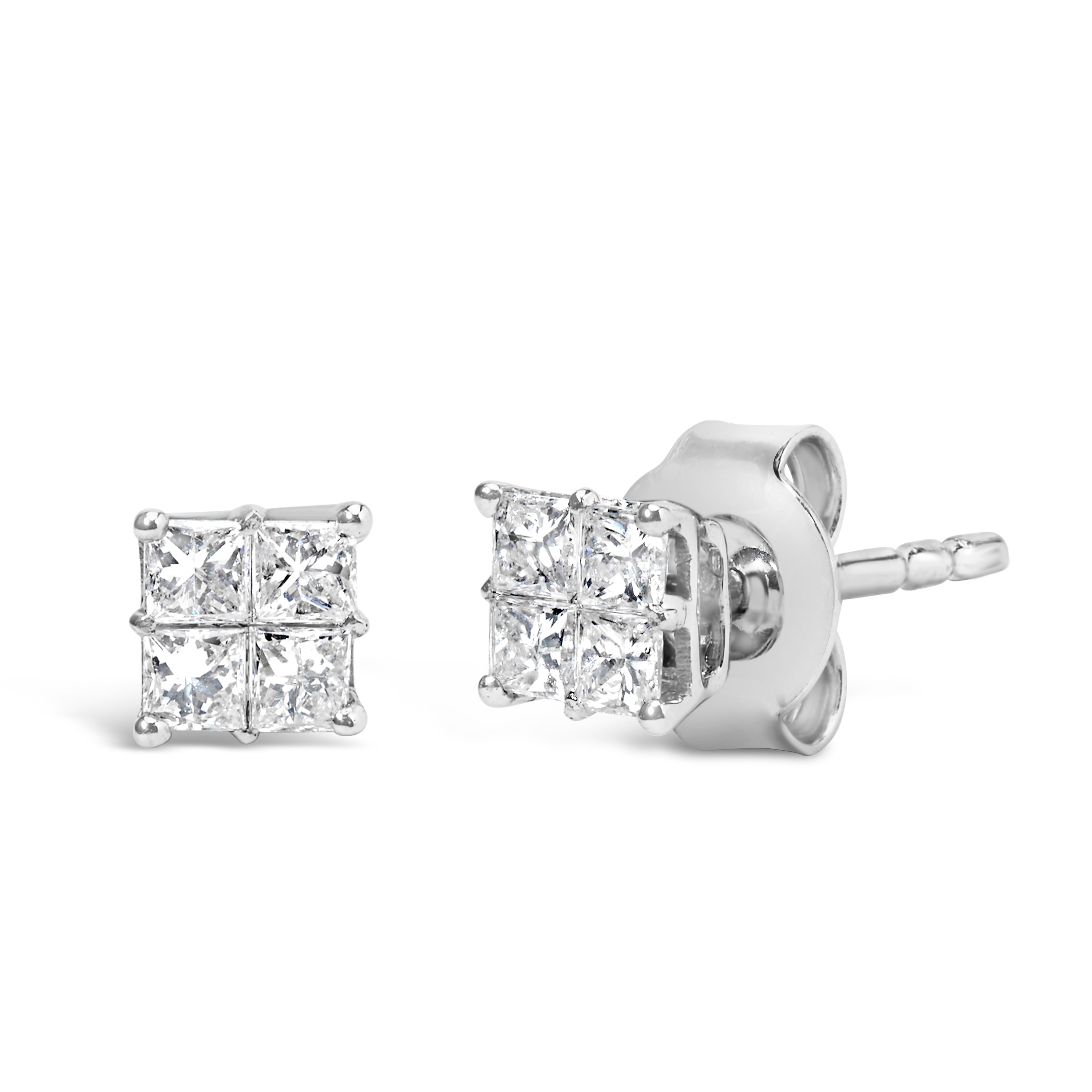 Haus of Brilliance 10KT White Gold Diamond Composite Stud Earring (1/4 cttw, H-I Color, I1-I2 Clarity)