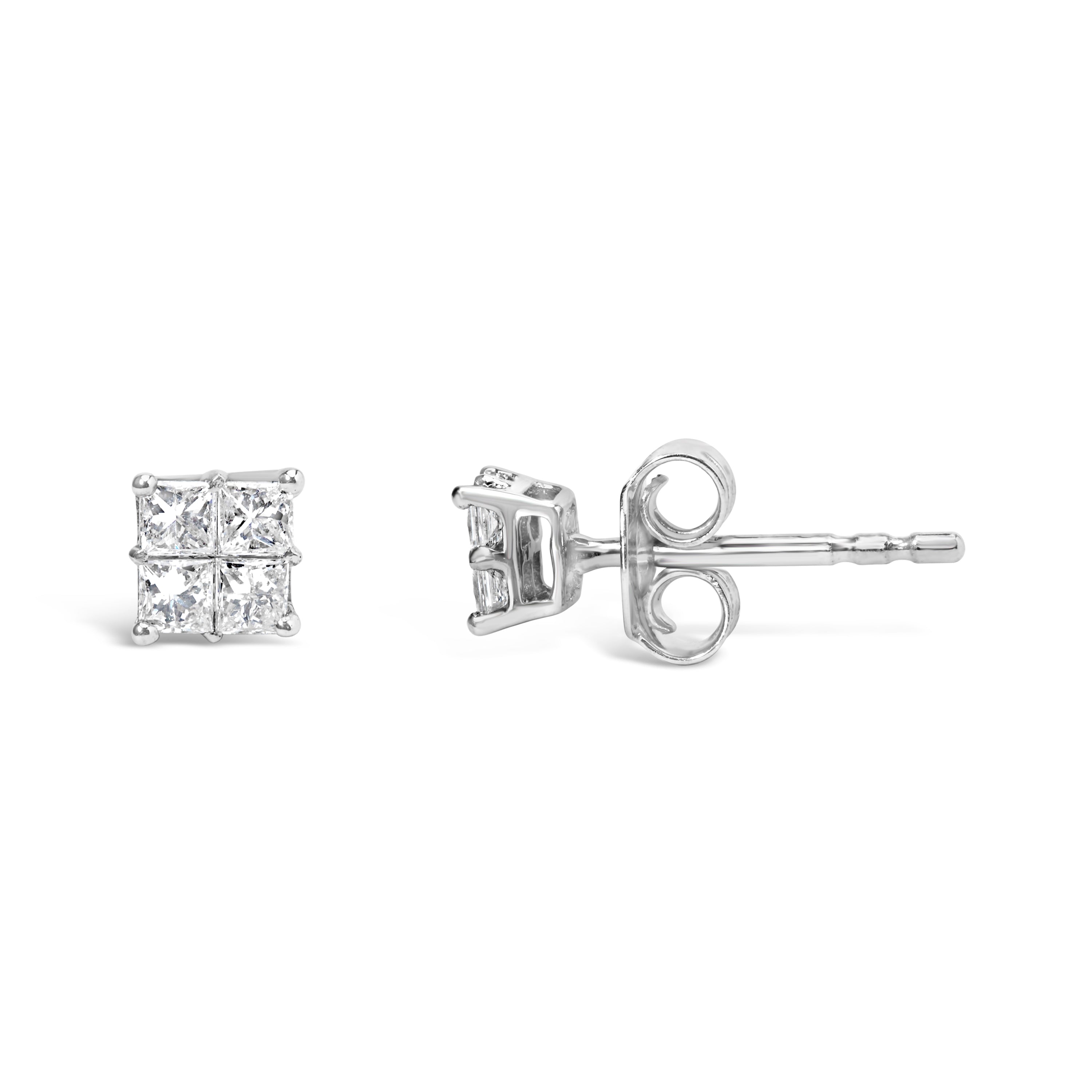 Haus of Brilliance 10KT White Gold Diamond Composite Stud Earring (1/4 cttw, H-I Color, I1-I2 Clarity)