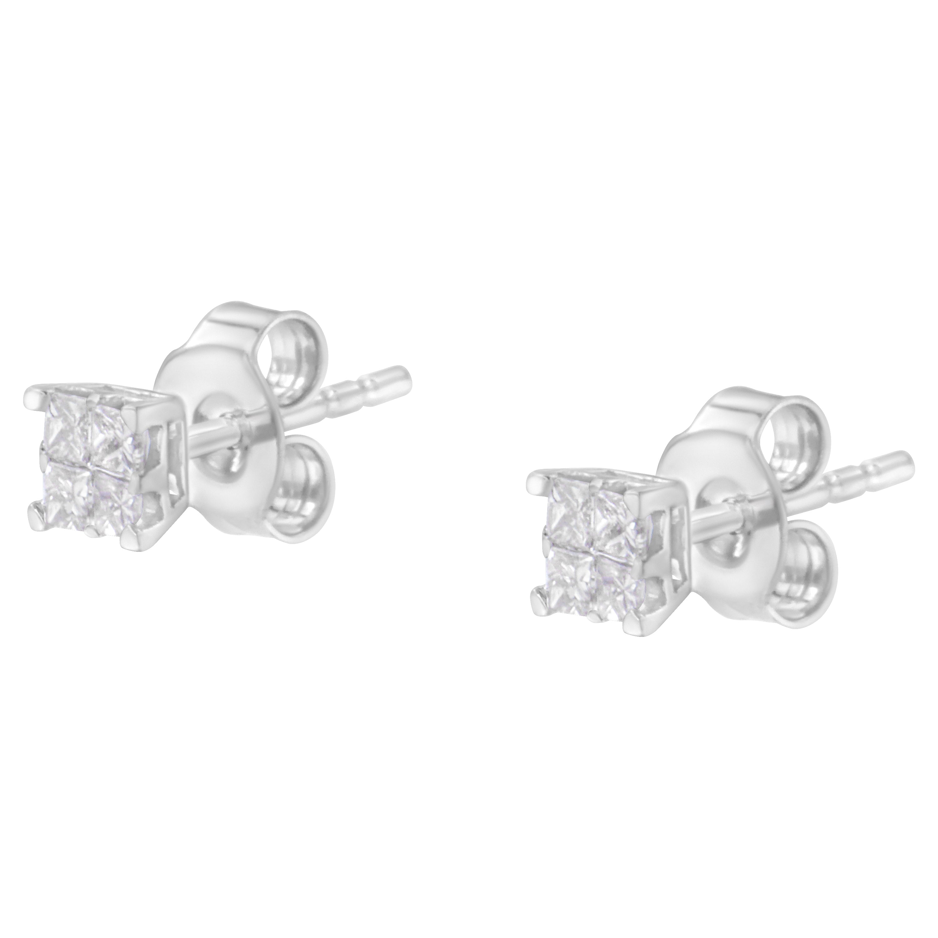Haus of Brilliance 10KT White Gold Diamond Composite Stud Earring (1/4 cttw, H-I Color, I1-I2 Clarity)