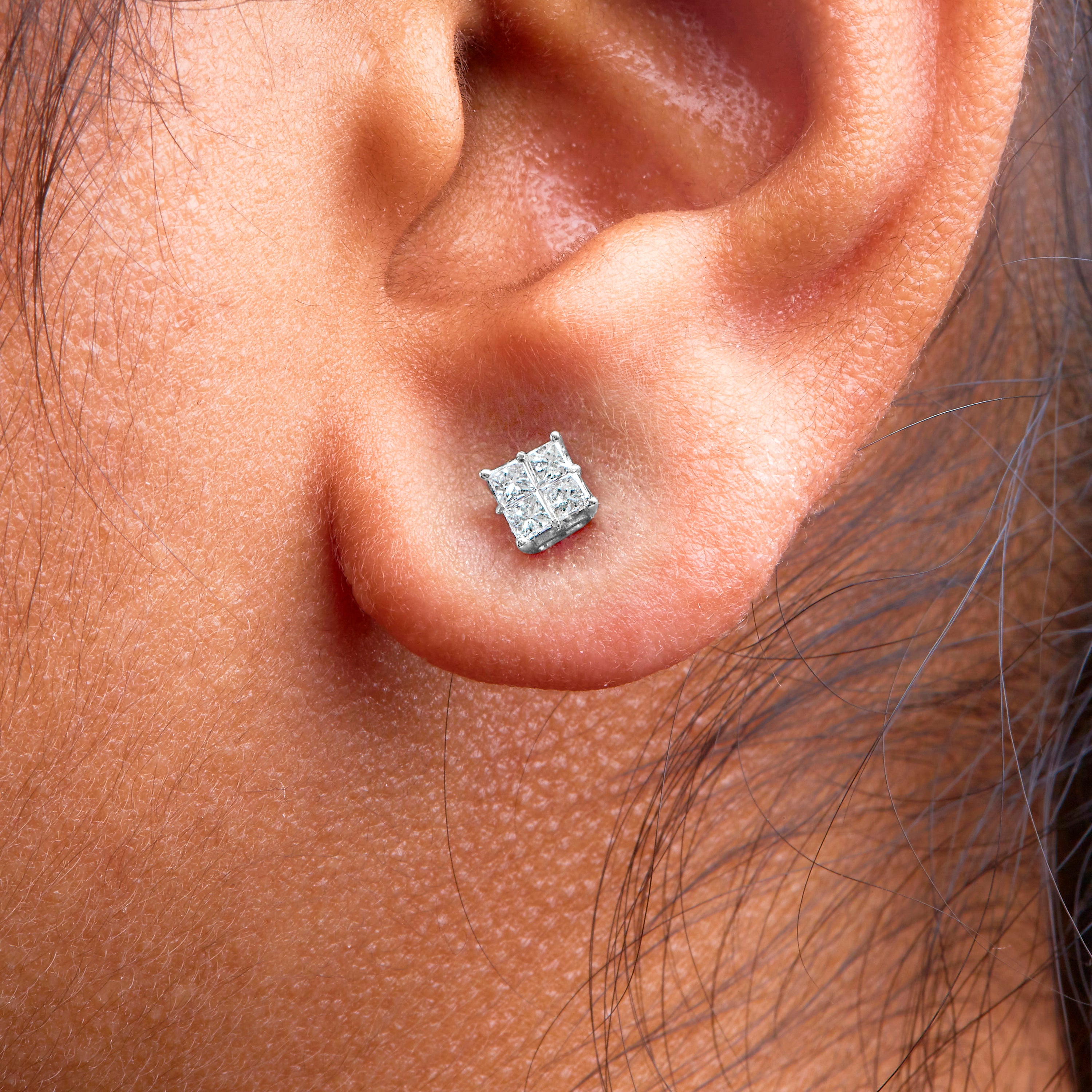 Haus of Brilliance 10KT White Gold Diamond Composite Stud Earring (1/4 cttw, H-I Color, I1-I2 Clarity)