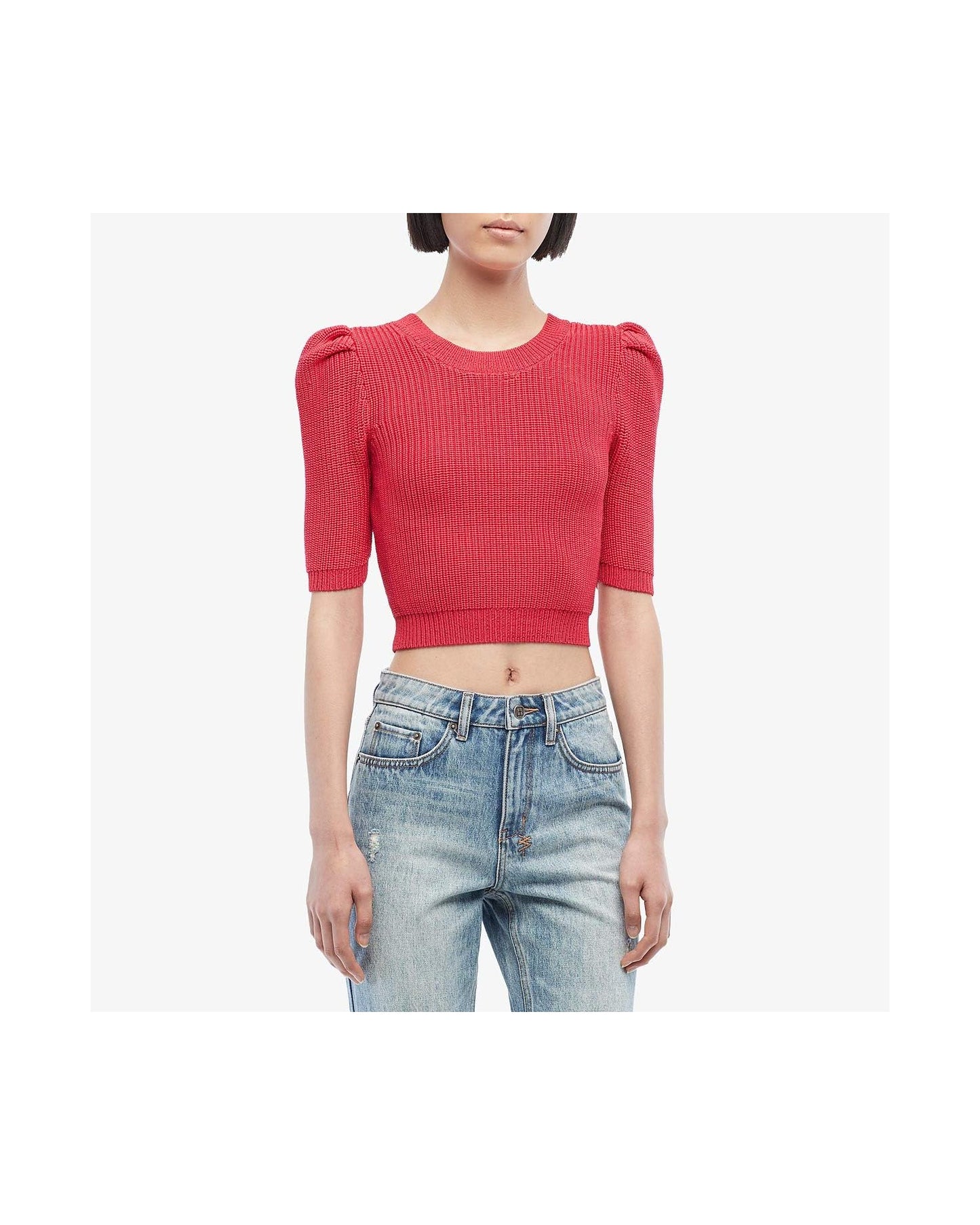 Cushnie Cropped Pleated Knit Top - /Pink - XL
