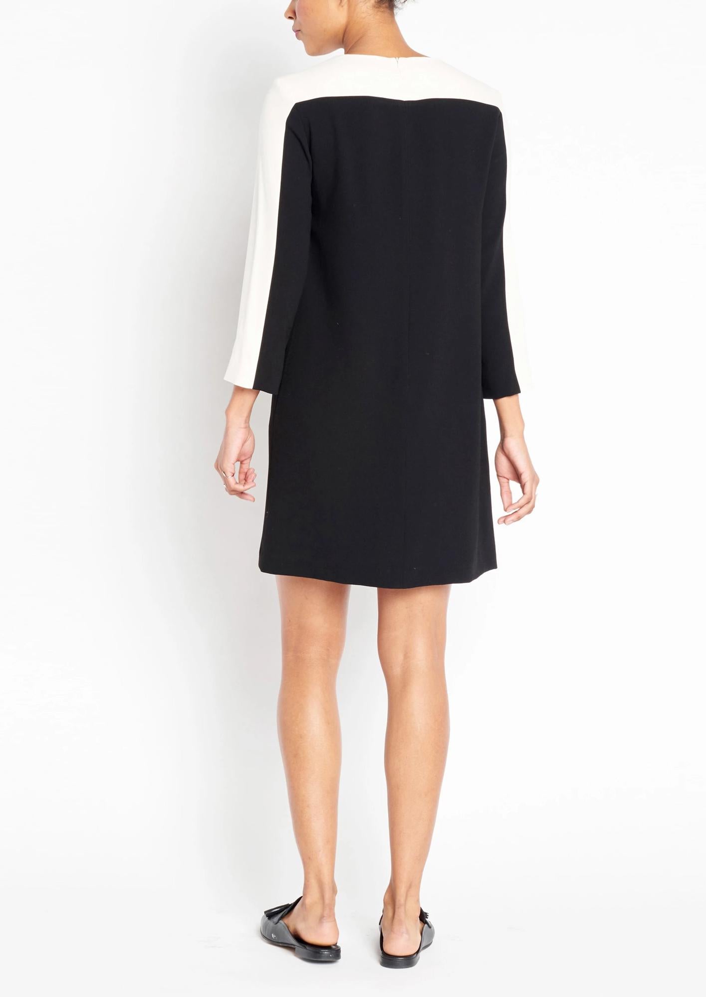 Of Mercer Long Sleeve Crew Neck Contrast Dress