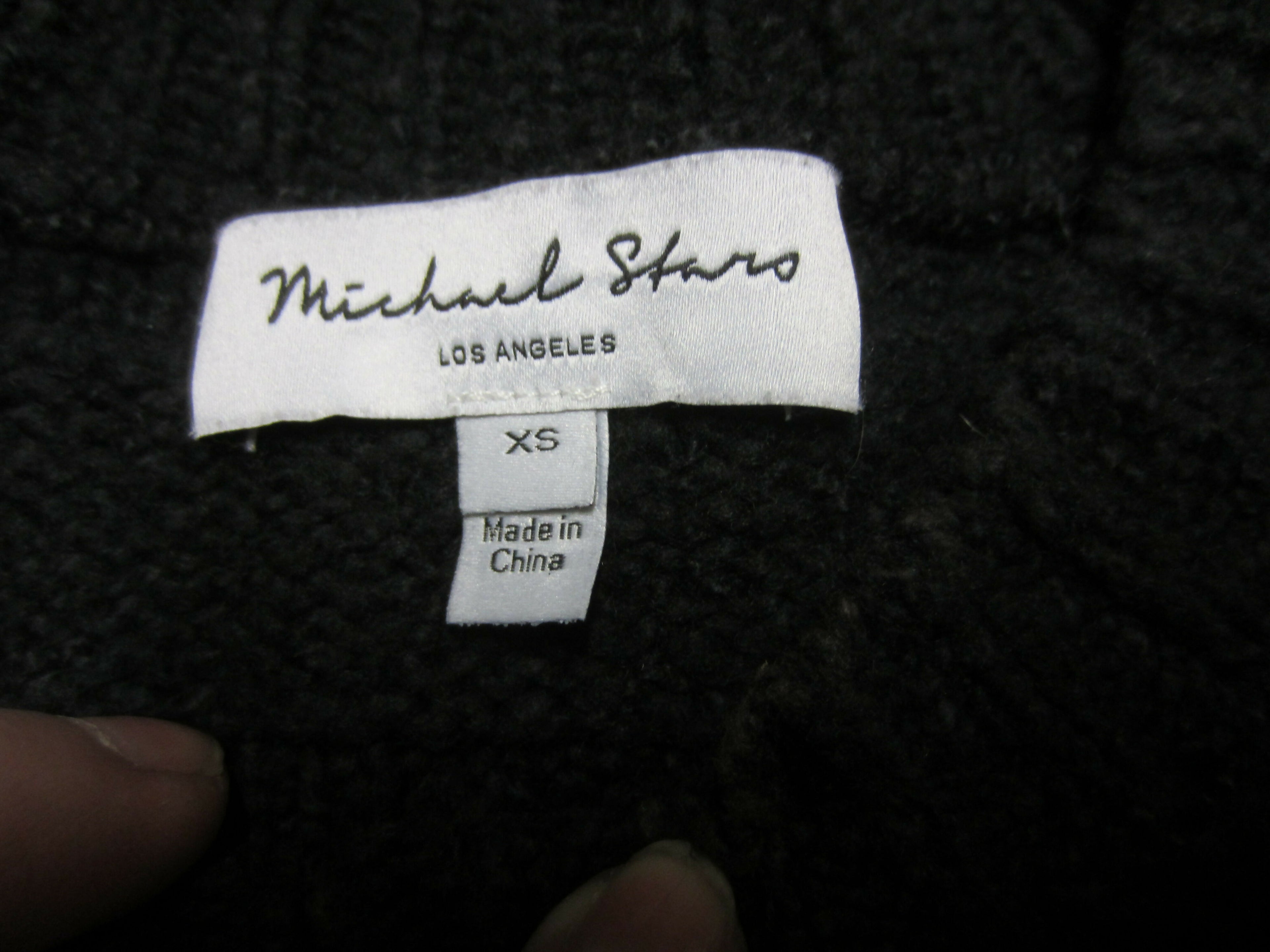 Michael Stars Louisa Cable Knit Pointelle Pullover Sweater - Black - XS