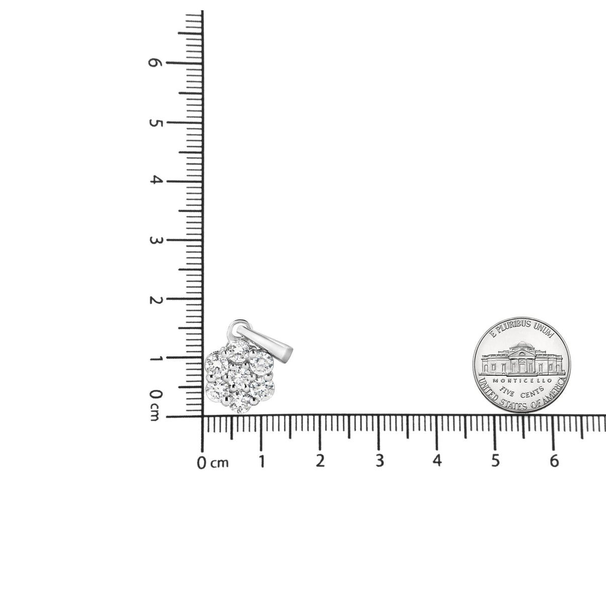 Haus of Brilliance .925 Sterling Silver 1/2 Cttw Lab Grown Diamond 7 Stone Floral Cluster 18" Pendant Necklace (F-G Color, SI1-SI2 Clarity)