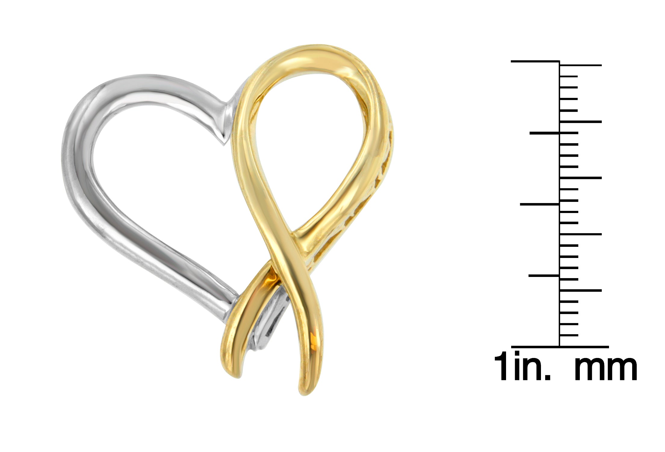 Haus of Brilliance Two-tone .925 Sterling Silver Heart-shaped Pendant Necklace