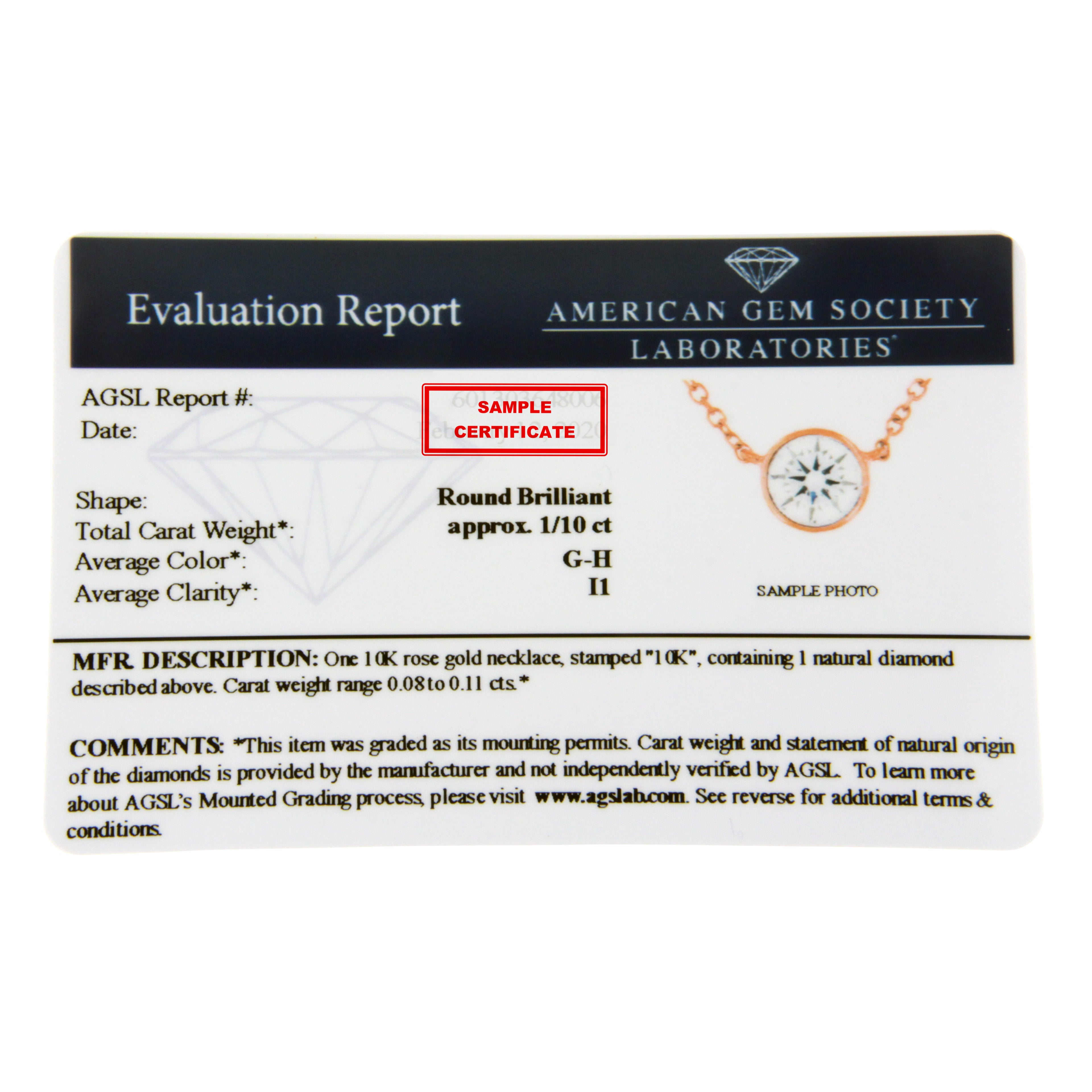 Haus of Brilliance 10K Rose Gold 1/10 Carat Round Brilliant-Cut Diamond Modern Bezel-Set Solitaire 16"-18" Pendant Necklace (H-I Color, SI2-I1 Clarity)