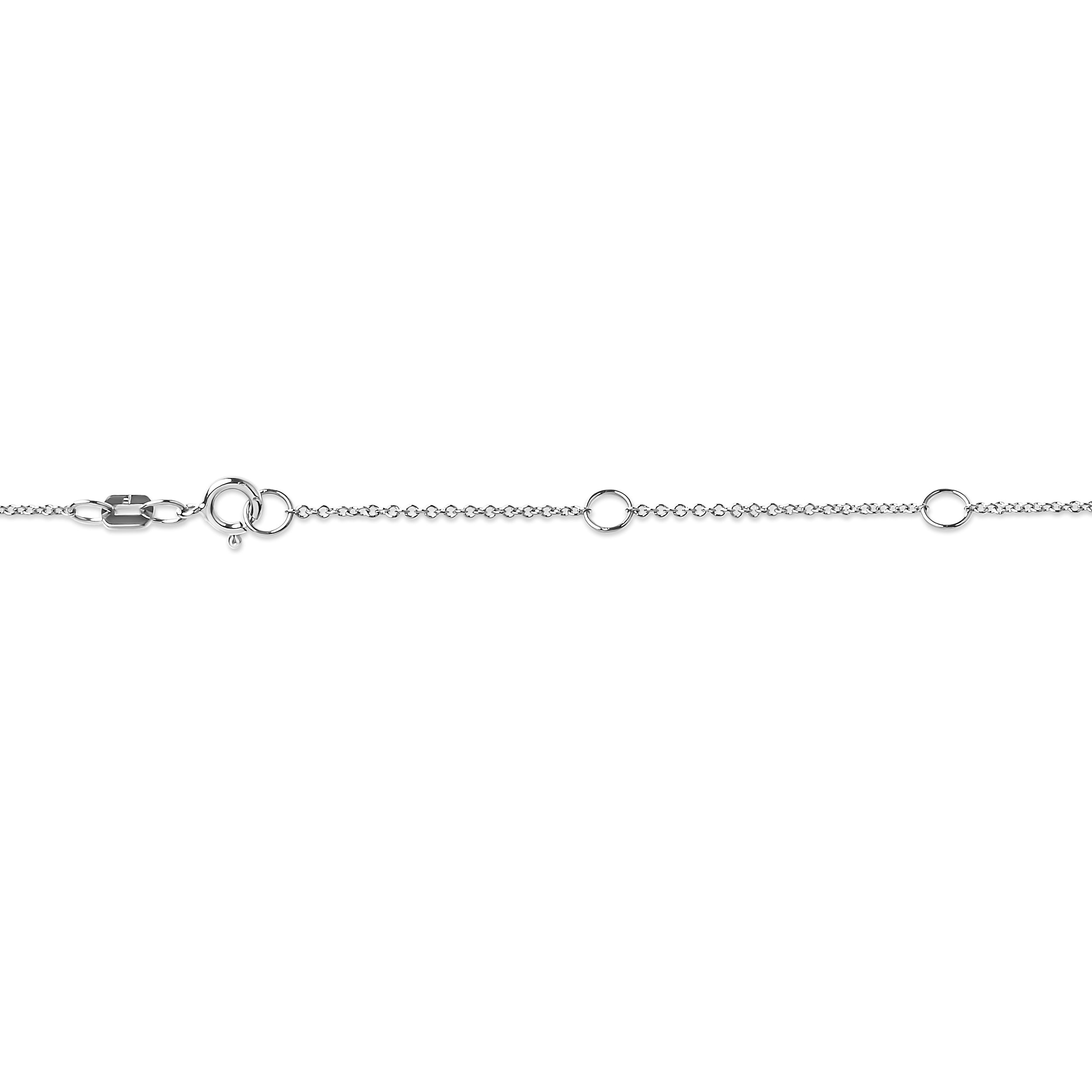 Haus of Brilliance 10K White Gold 1/10 Carat Round Brilliant-Cut Diamond Modern Bezel-Set Solitaire 16"-18" Pendant Necklace (H-I Color, SI2-I1 Clarity)
