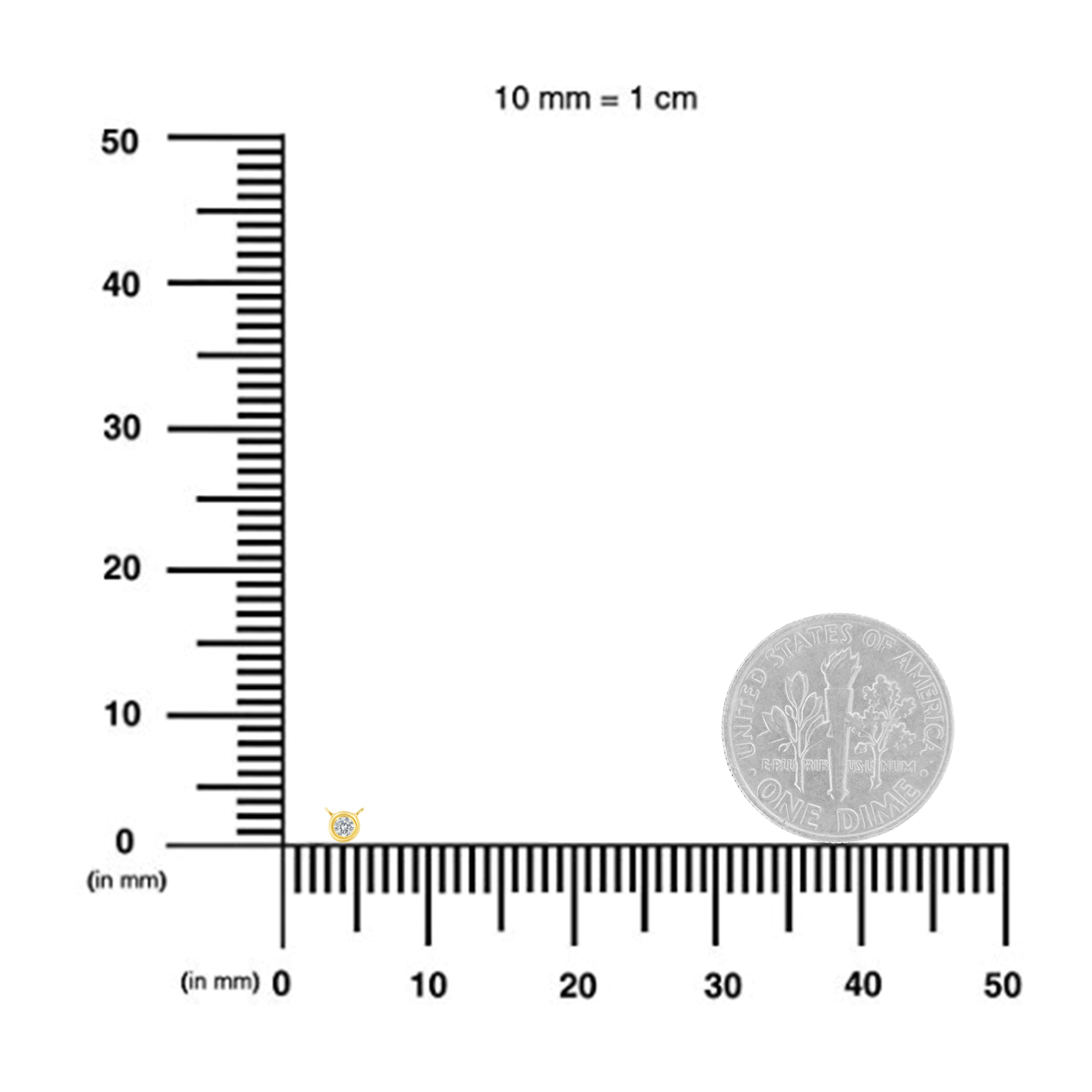 Haus of Brilliance 10K Yellow Gold 1/10 Carat Round Brilliant-Cut Diamond Modern Bezel-Set Solitaire 16"-18" Pendant Necklace (H-I Color, SI2-I1 Clarity)