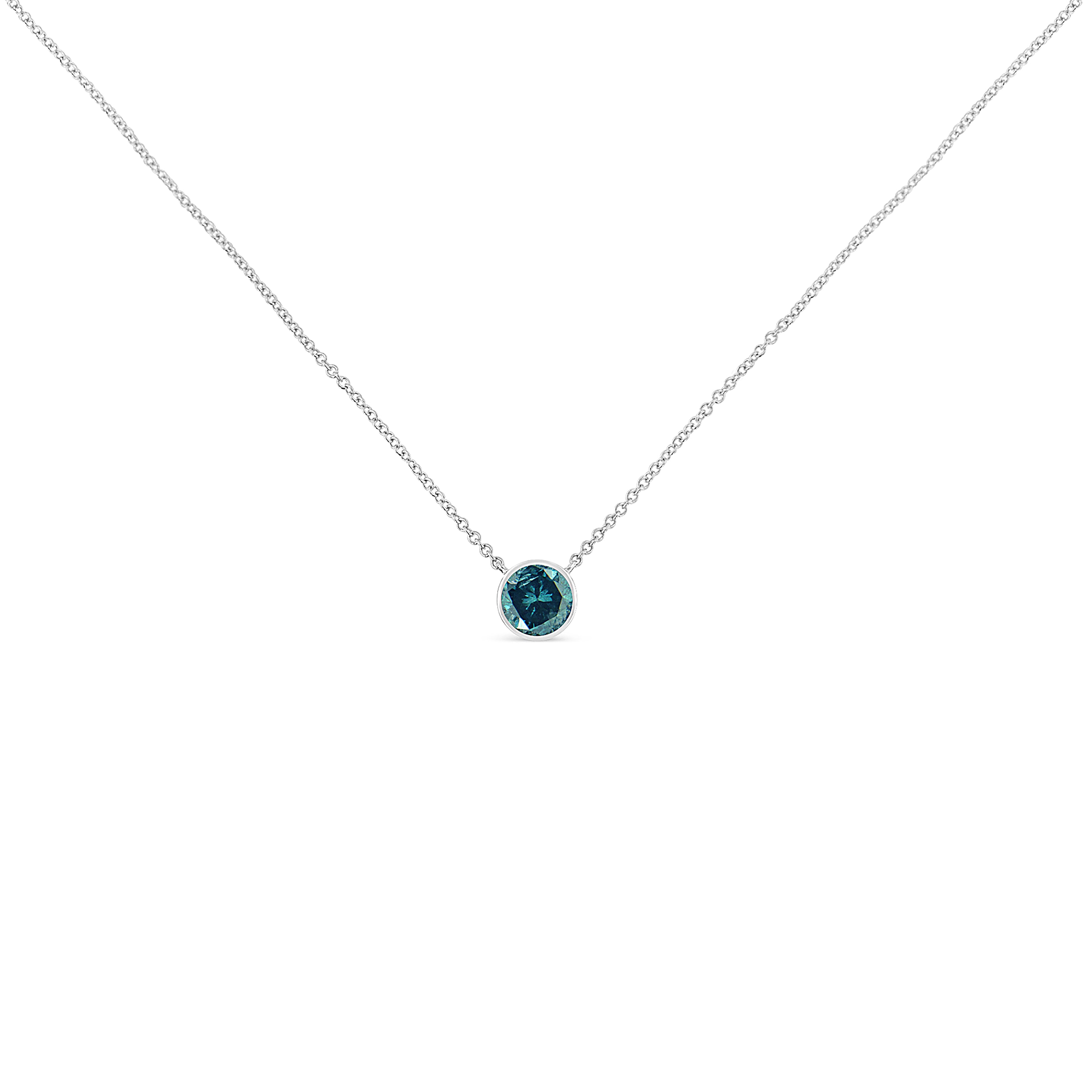 Haus of Brilliance .925 Sterling Silver 3.5mm Blue Sapphire Gemstone Solitaire 18" Pendant Necklace
