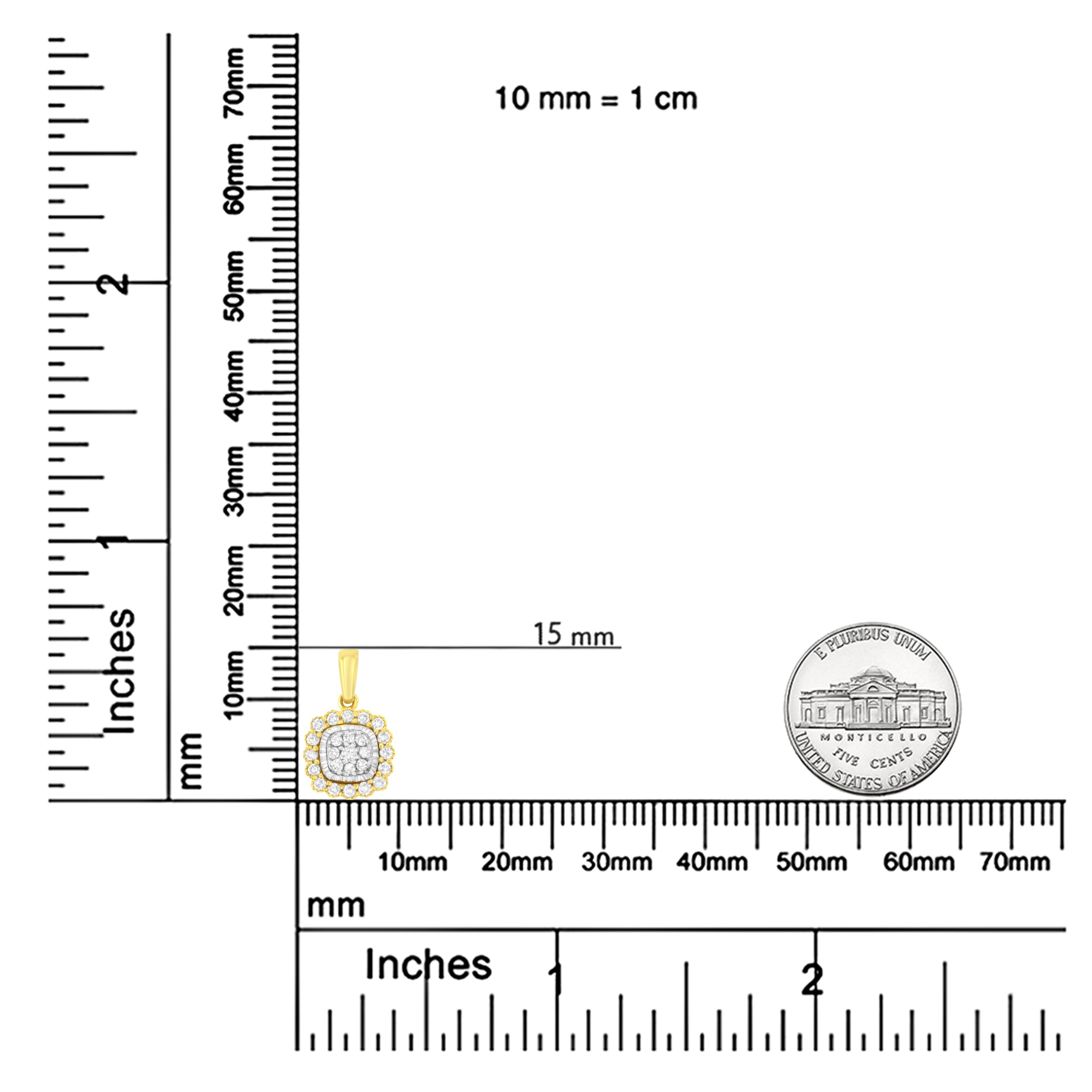 Haus of Brilliance 10K Yellow Gold Plated .925 Sterling Silver 1/4 Cttw Diamond 18" Pendant Necklace (I-J Color, I1-I2 Clarity)