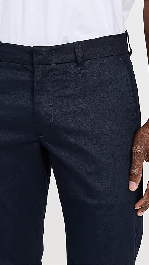 Vince High-Rise Straight Leg Chinos - Navy - 27