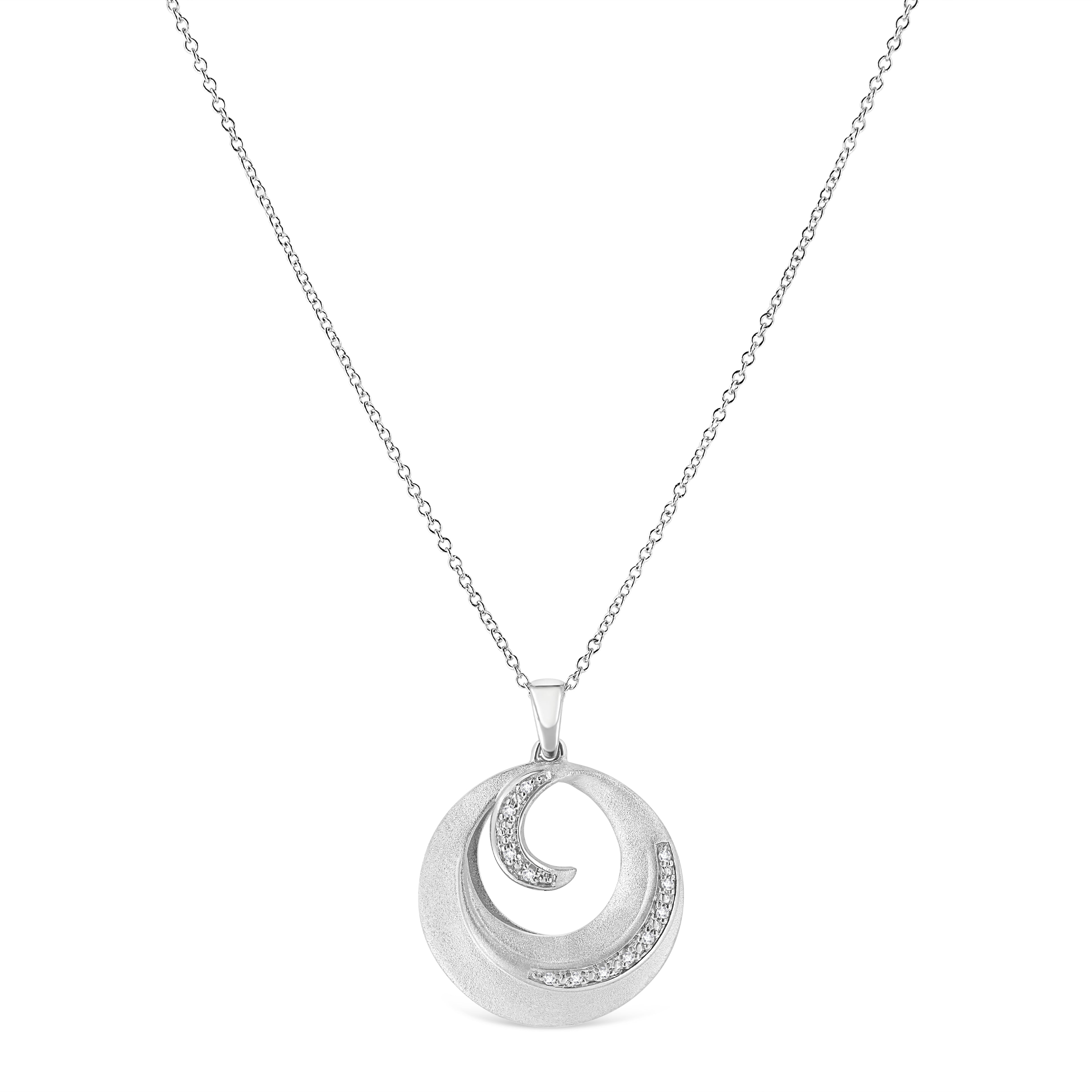 Haus of Brilliance .925 Sterling Silver Pave-Set Diamond Accent Fashion Circle 18" Pendant Necklace (I-J Color, I1-I2 Clarity)