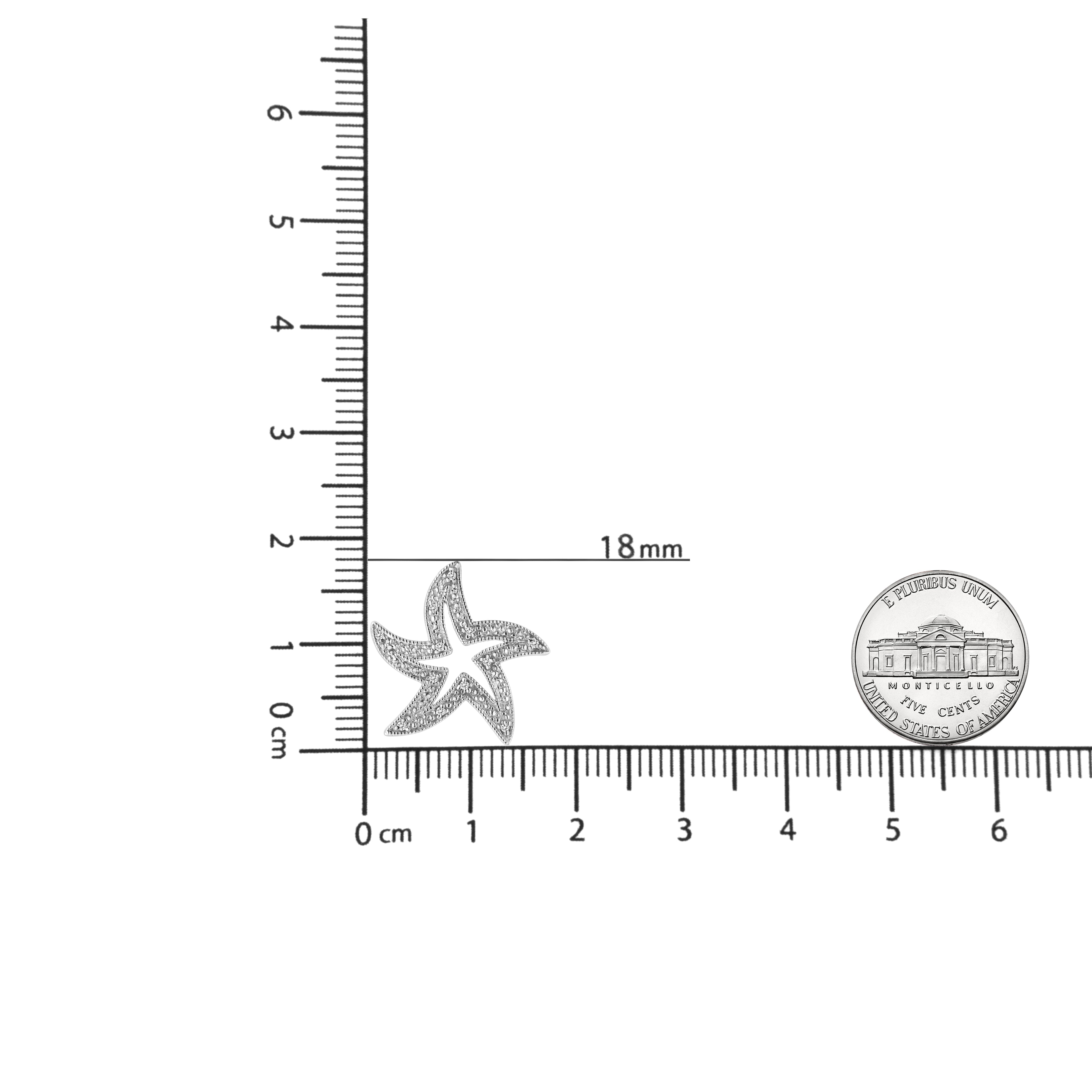 Haus of Brilliance .925 Sterling Silver Prong-Set Diamond Accent Starfish 18" Pendant Necklace (I-J Color, I1-I2 Clarity)