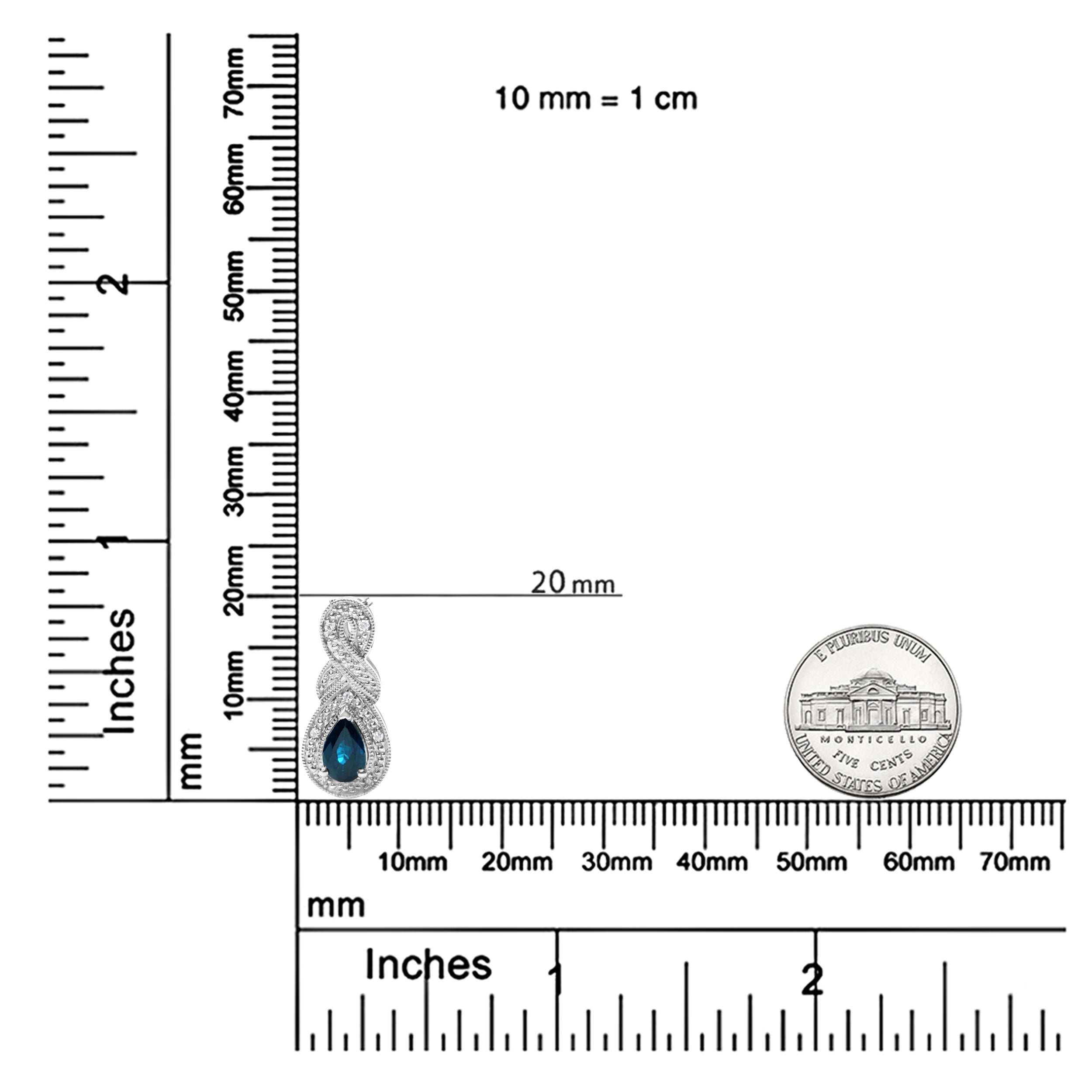 Haus of Brilliance .925 Sterling Silver 6x4mm Pear Sapphire and Diamond Accent Infinity Drop 18" Pendant Necklace (H-I Color, SI1-SI2 Clarity)