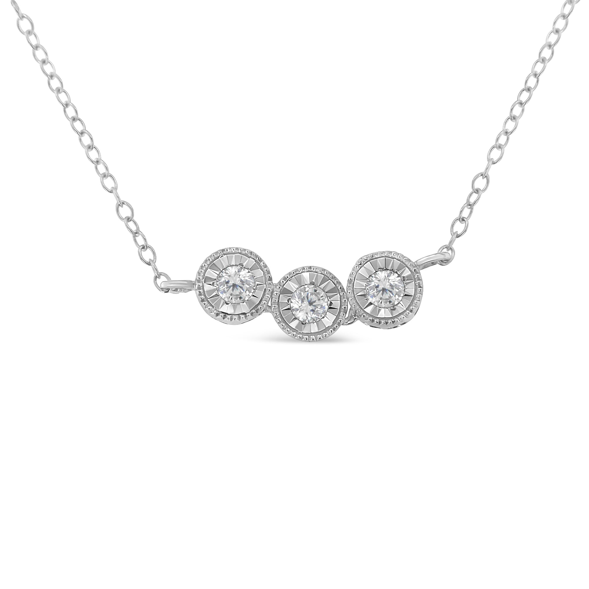 Haus of Brilliance Sterling Silver Round Diamond Pendant Necklace (1/4 cttw, H-I Color, I2-I3 Clarity)