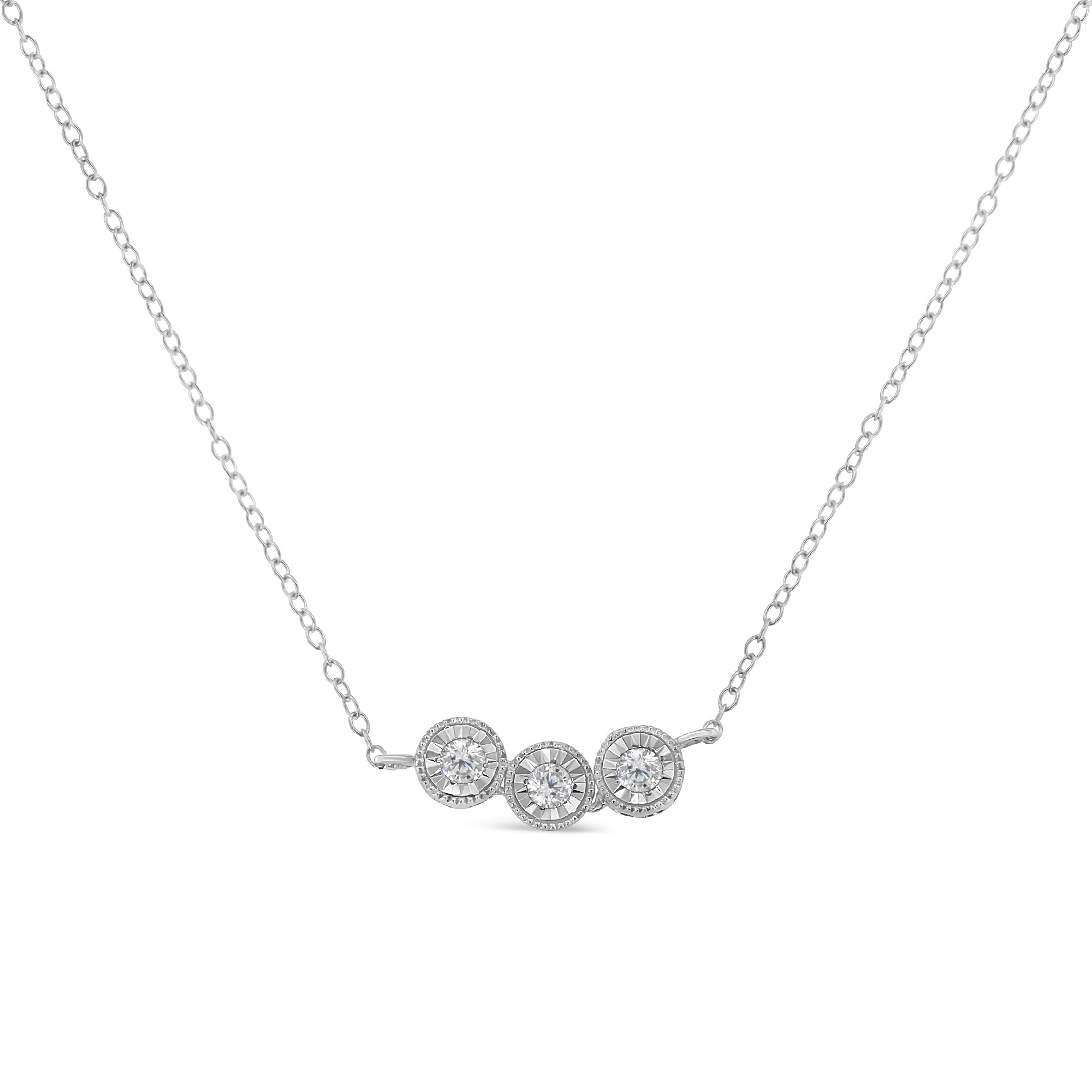 Haus of Brilliance Sterling Silver Round Diamond Pendant Necklace (1/4 cttw, H-I Color, I2-I3 Clarity)