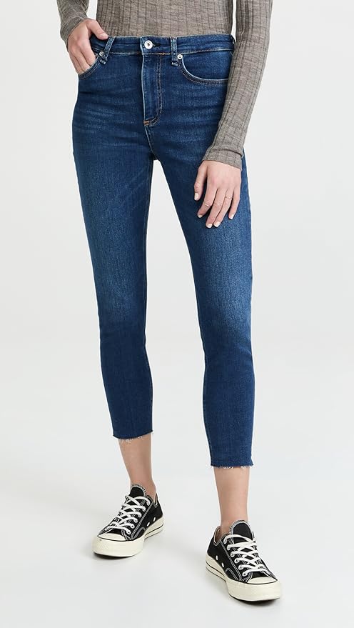 Rag & Bone High-Rise Skinny Ankle Jeans - /Blue - 30