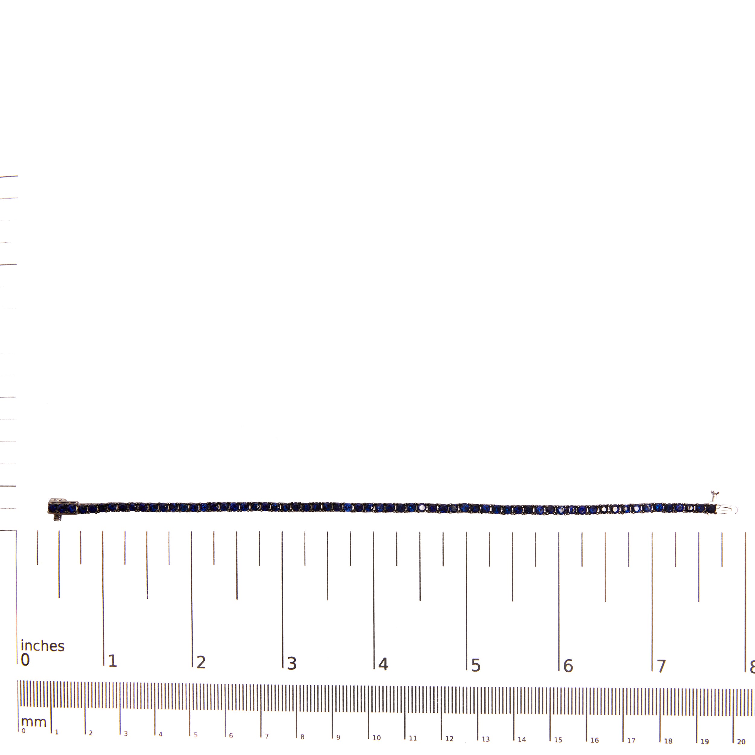 Haus of Brilliance .925 Sterling Silver 5 3/4 Cttw Round Created Blue Sapphire Tennis Bracelet - 7.25" Inches