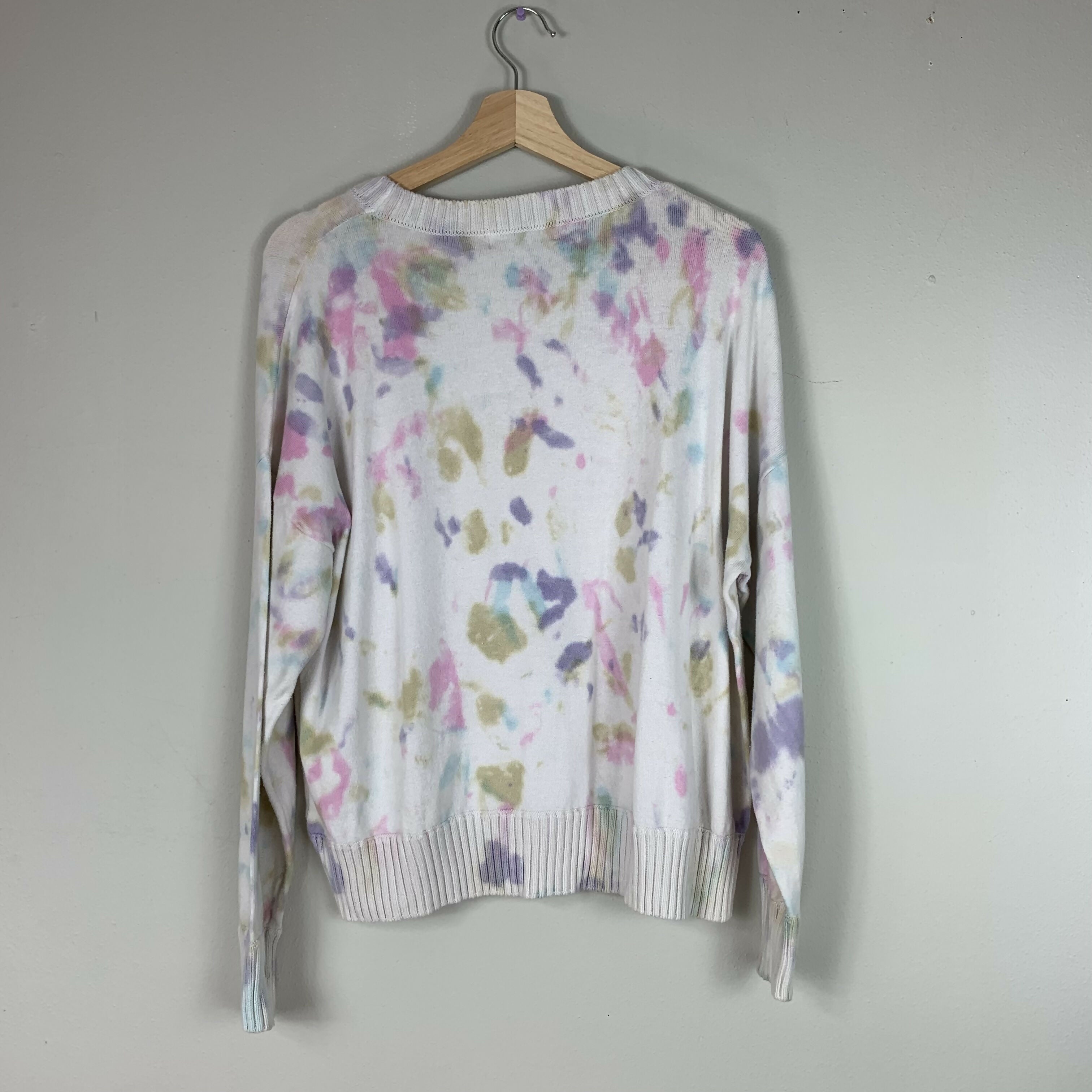 Philosophy Crewneck Sweater - Tie Dye - White Multi Pink - XL