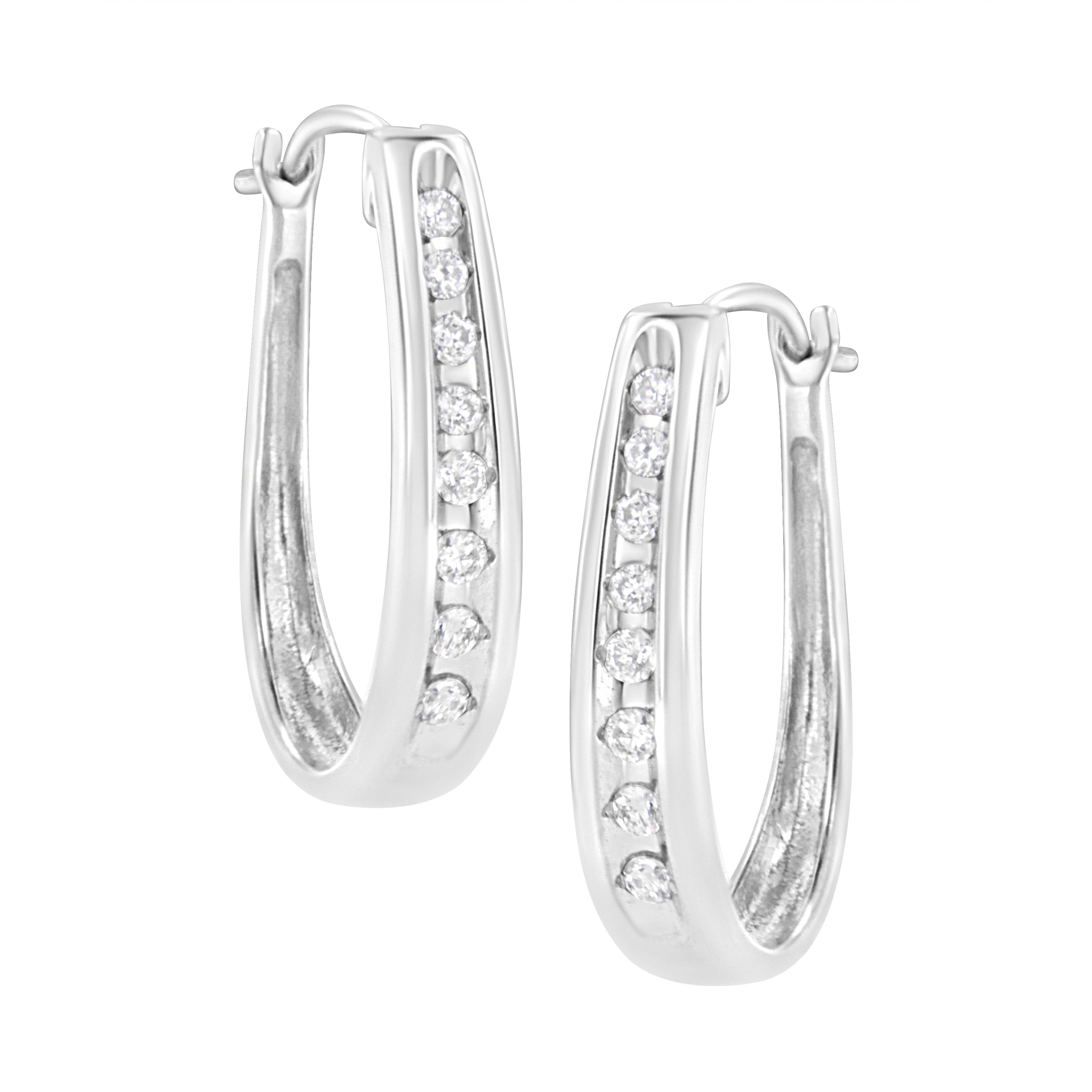 Haus of Brilliance .925 Sterling Silver 1/4 Cttw Lab Grown Diamond Hoop Earring (F-G Color, VS2-SI1 Clarity)